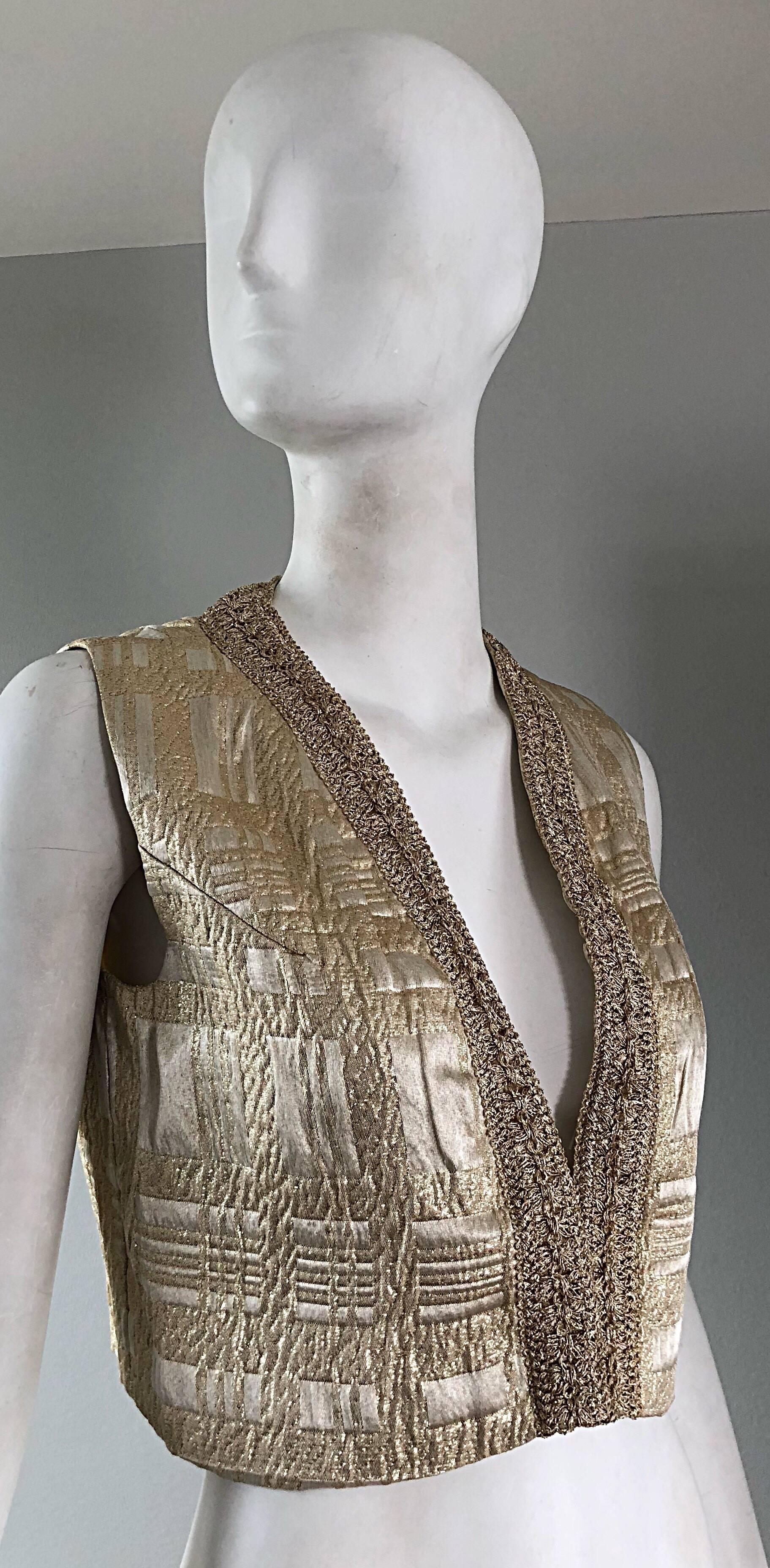 metallic gold vest