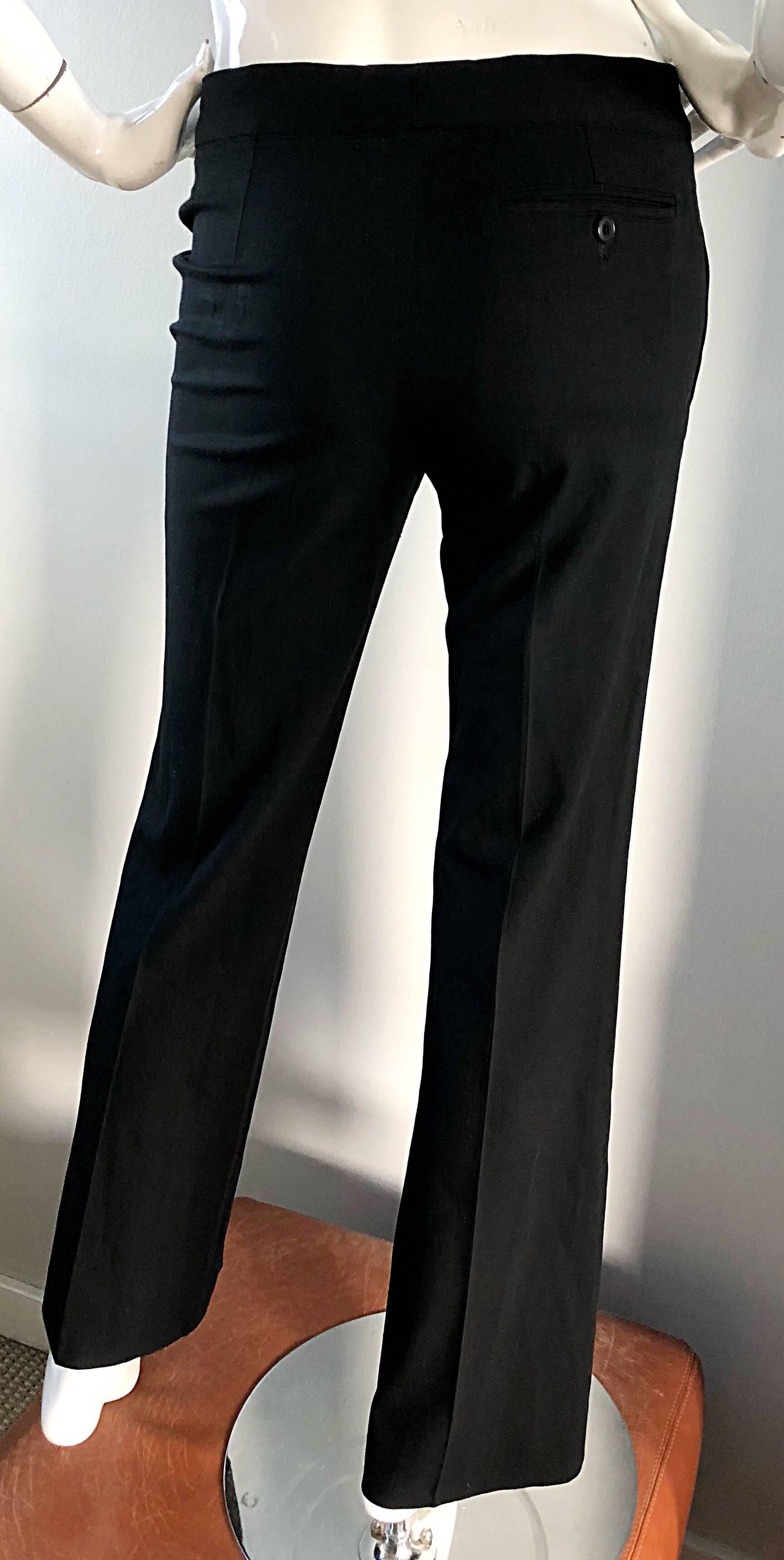Karl Lagerfeld für Chloe 1990er Jahre Schwarze ausgestellte Seidenhose mit ausgestelltem Bein Low Rise 90er Jahre im Angebot 8
