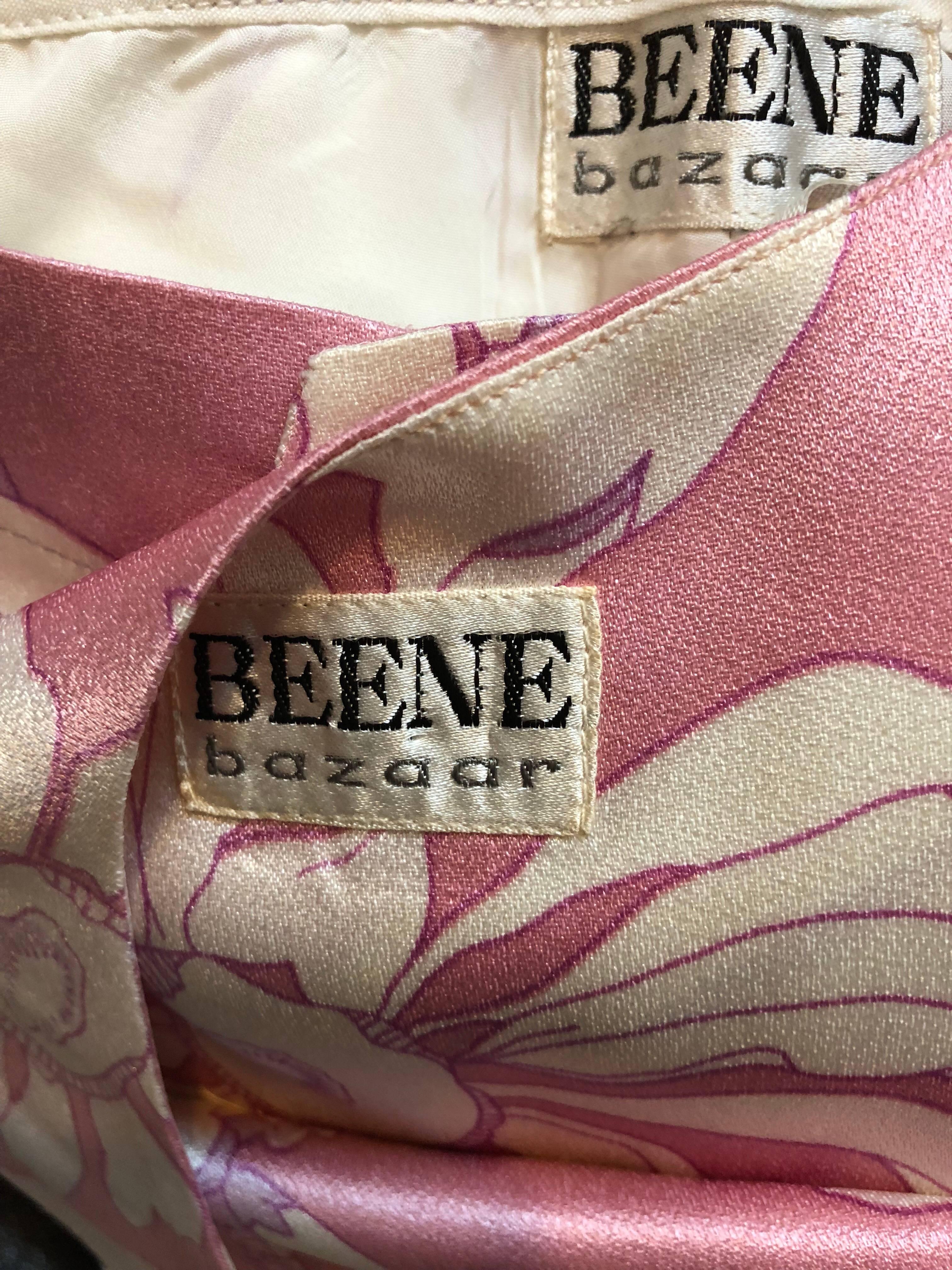 Geoffrey Beene Vintage 1970s Pink + White Four Piece Silk Pants Top Belt & Shawl For Sale 5