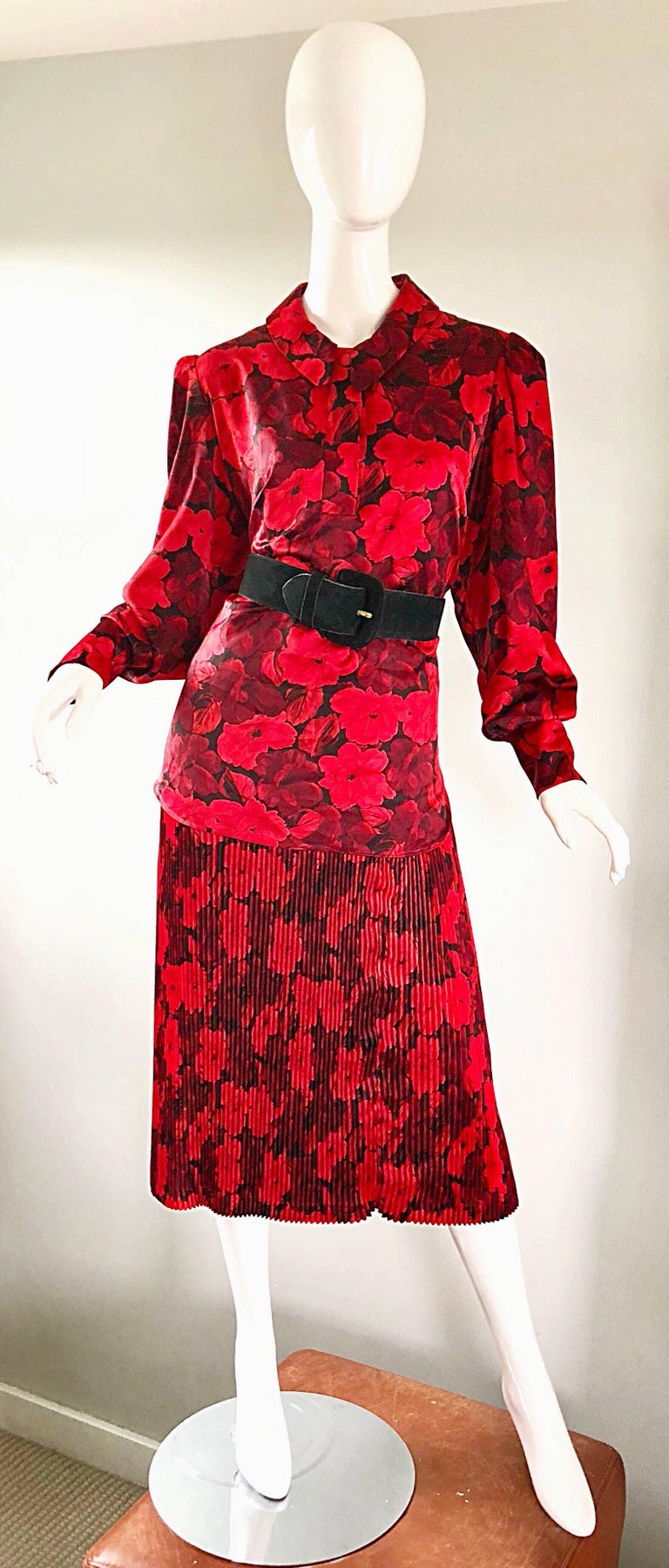 chestnut drop waist maxi dress brown Vintage 1980s Angora Trim Drop Waist Dress – Lourose Vintage main image 1