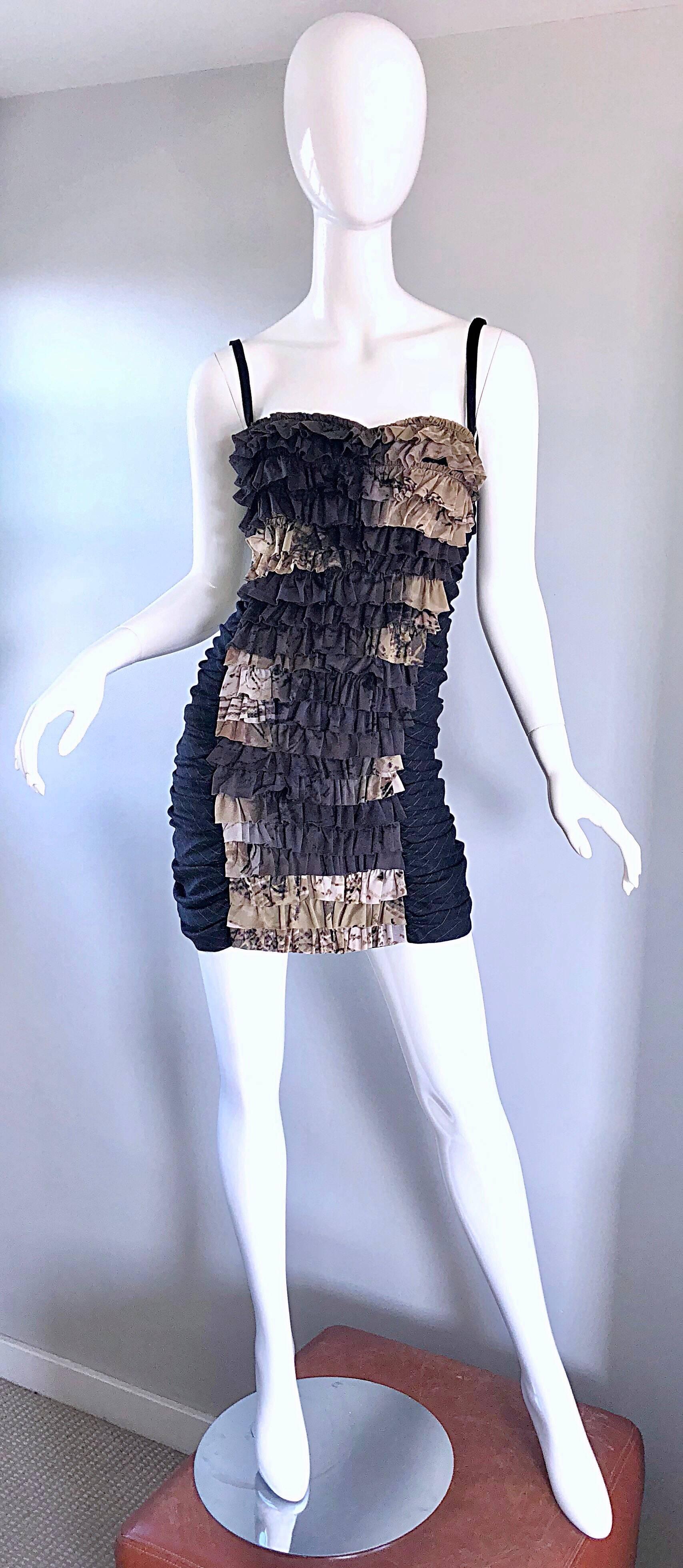 Marie Grazia Panizzi Sexy Avant Garde Convertible Strap Pinstripe Mini Dress For Sale 3