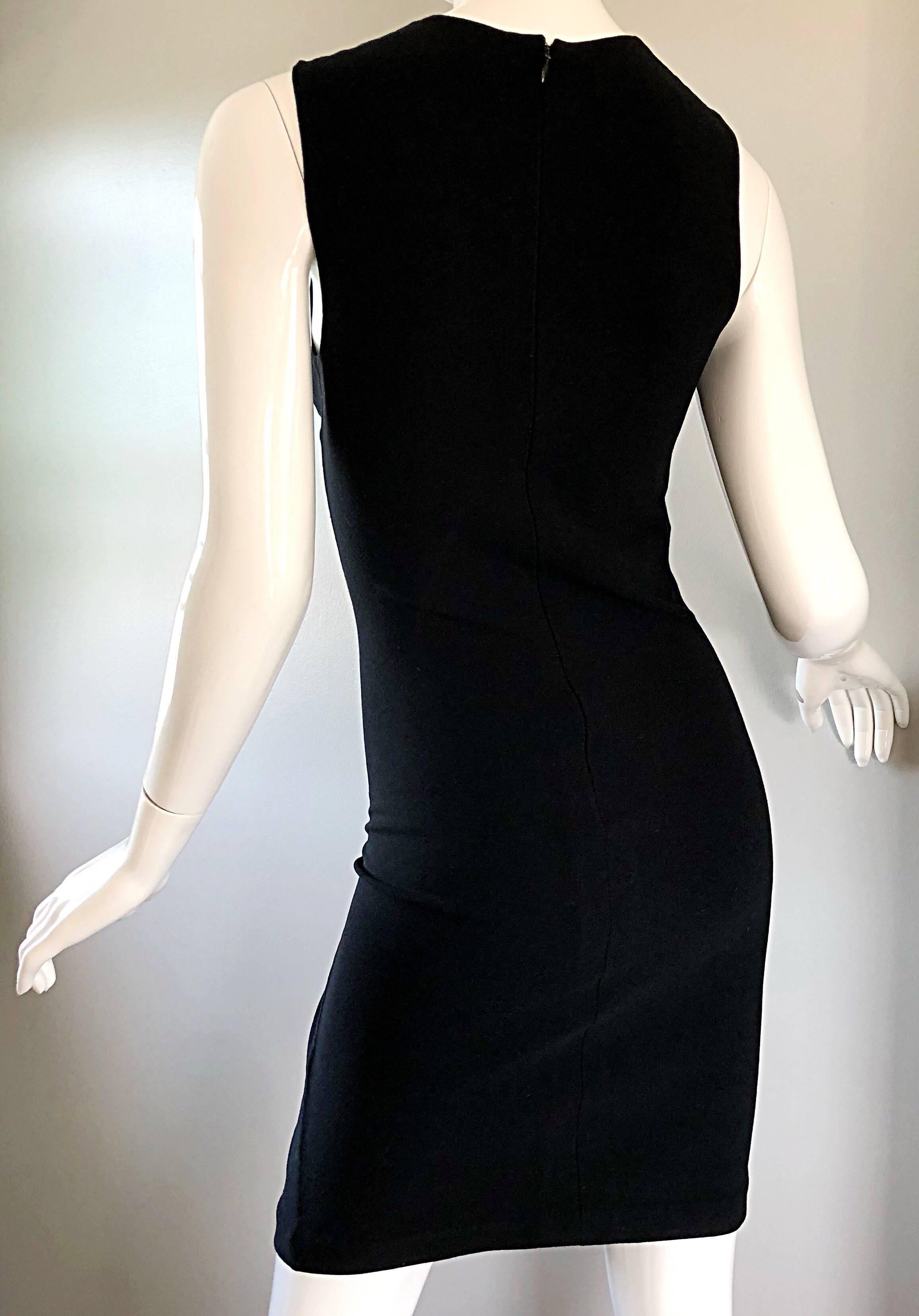 Michael Kors Collection Size 2 / 4 Black Double Face Wool Bodycon Runway Dress 1