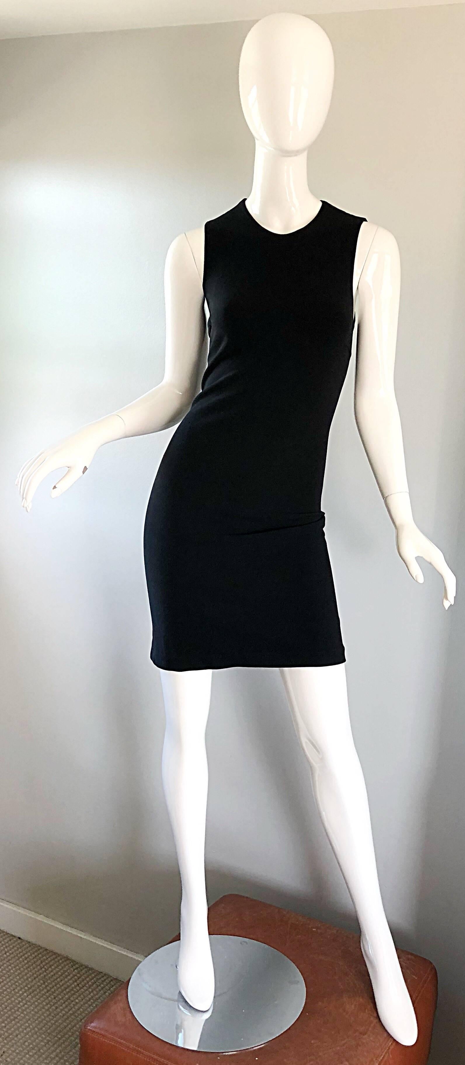 Michael Kors Collection Size 2 / 4 Black Double Face Wool Bodycon Runway Dress 2