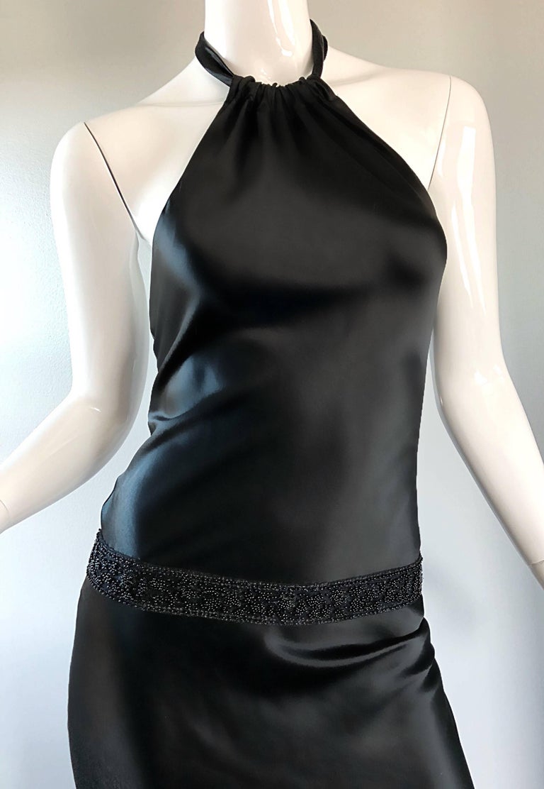 1990s Vera Wang Black Beaded Slinky Size 4 - 6 Vintage 90s Halter Dress at 1stDibs | vera wang satin dress, vera wang halter neck satin dress, vera wang silk halter dress 1990s Vera Wang Black Beaded Slinky Size 4 - 6 Vintage 90s Halter Dress at 1stDibs | vera wang satin dress, vera wang halter neck satin dress, vera wang silk halter dress