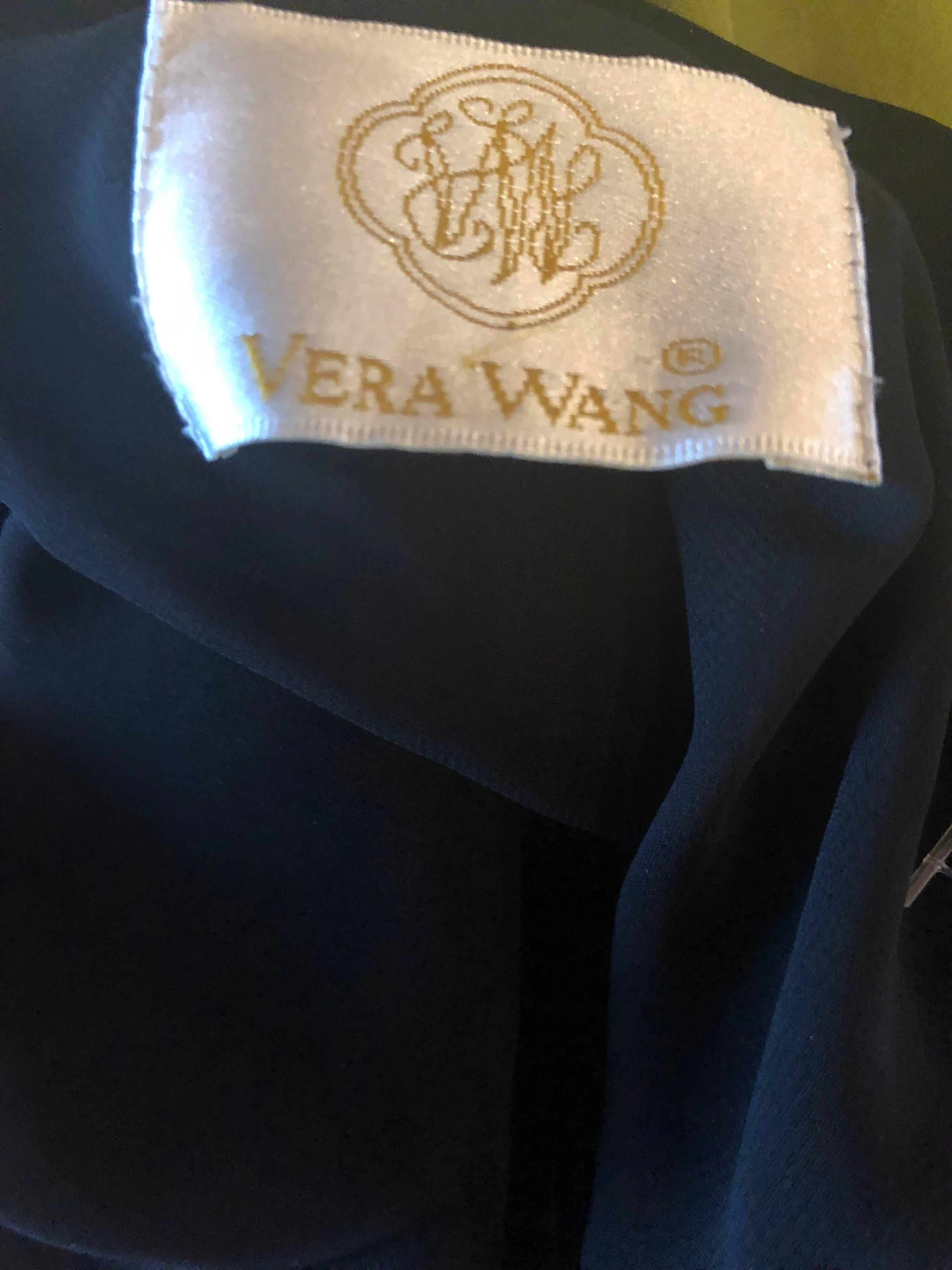 1990s Vera Wang Black Beaded Slinky Size 4 - 6 Vintage 90s Halter Dress 3