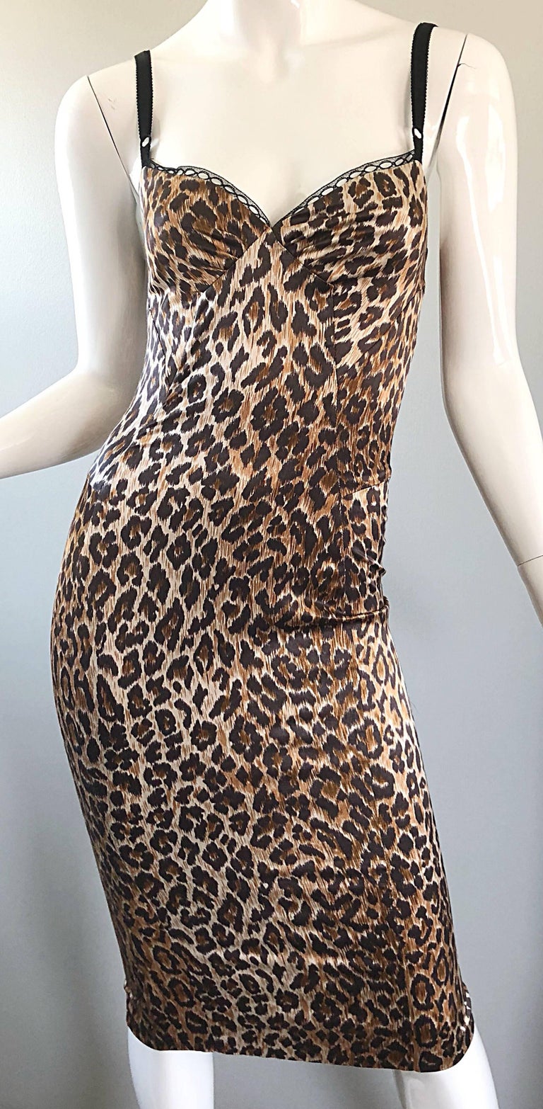 1990s Dolce and Gabbana Iconic Leopard Print Sexy Vintage 90s Bustier ...