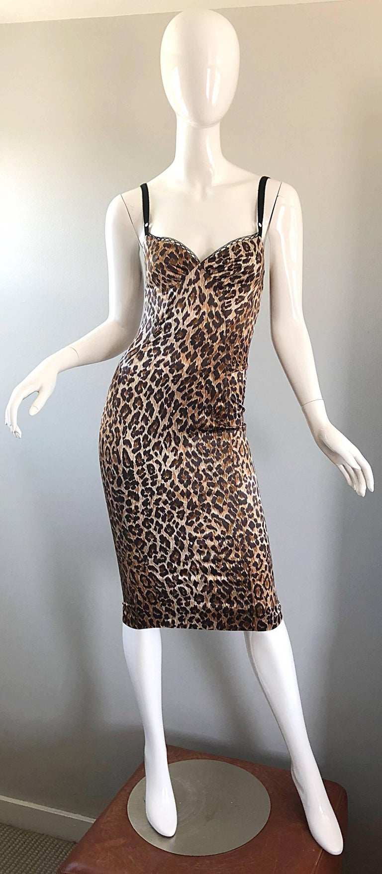 1990s Dolce and Gabbana Iconic Leopard Print Sexy Vintage 90s Bustier