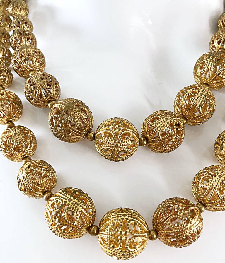Large Vintage Filigree Beads