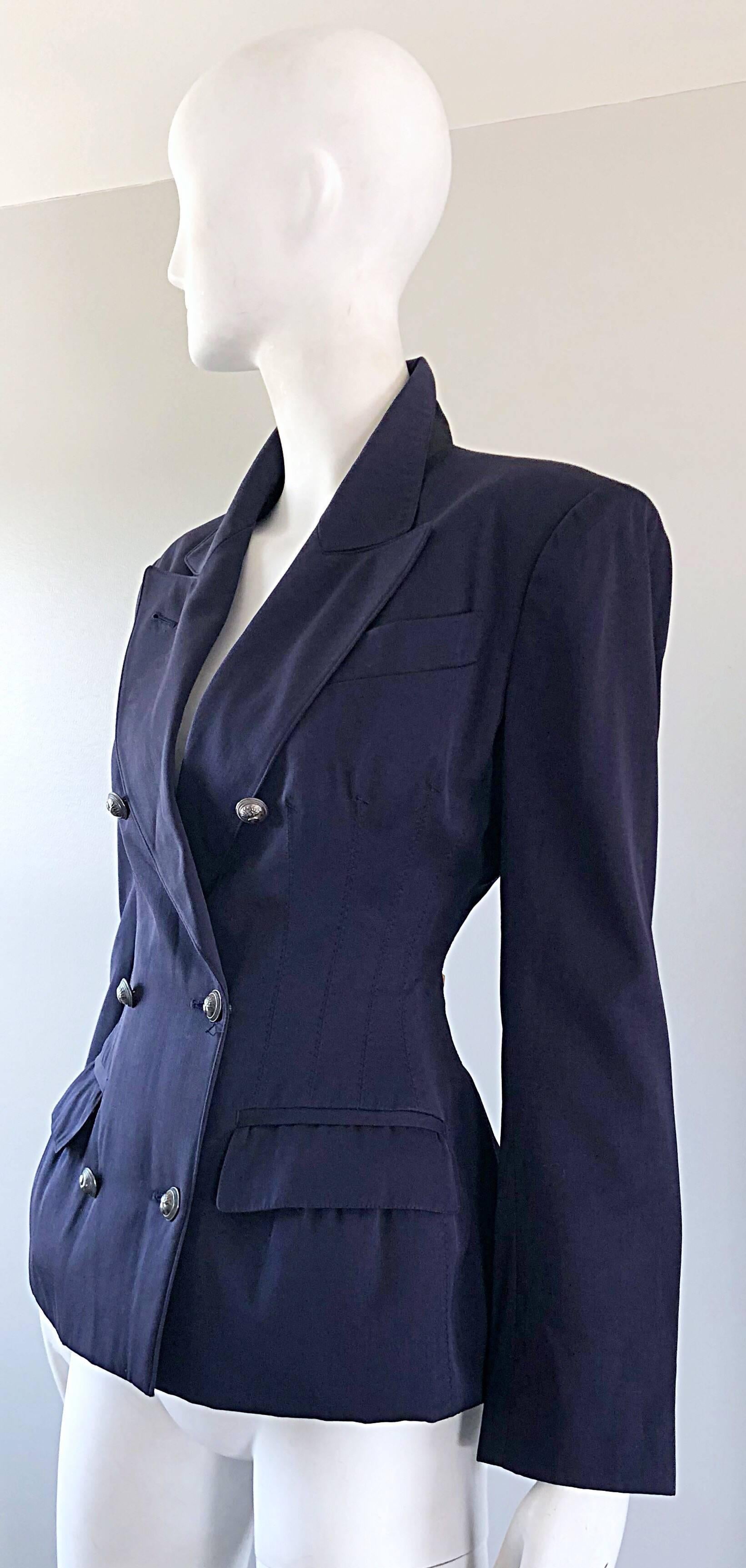 Madonna Madonna's Rare Jean Paul Gaultier 1988 Marine gepolsterter Vintage Blazer 80er Jahre Jacke im Zustand „Hervorragend“ im Angebot in San Diego, CA