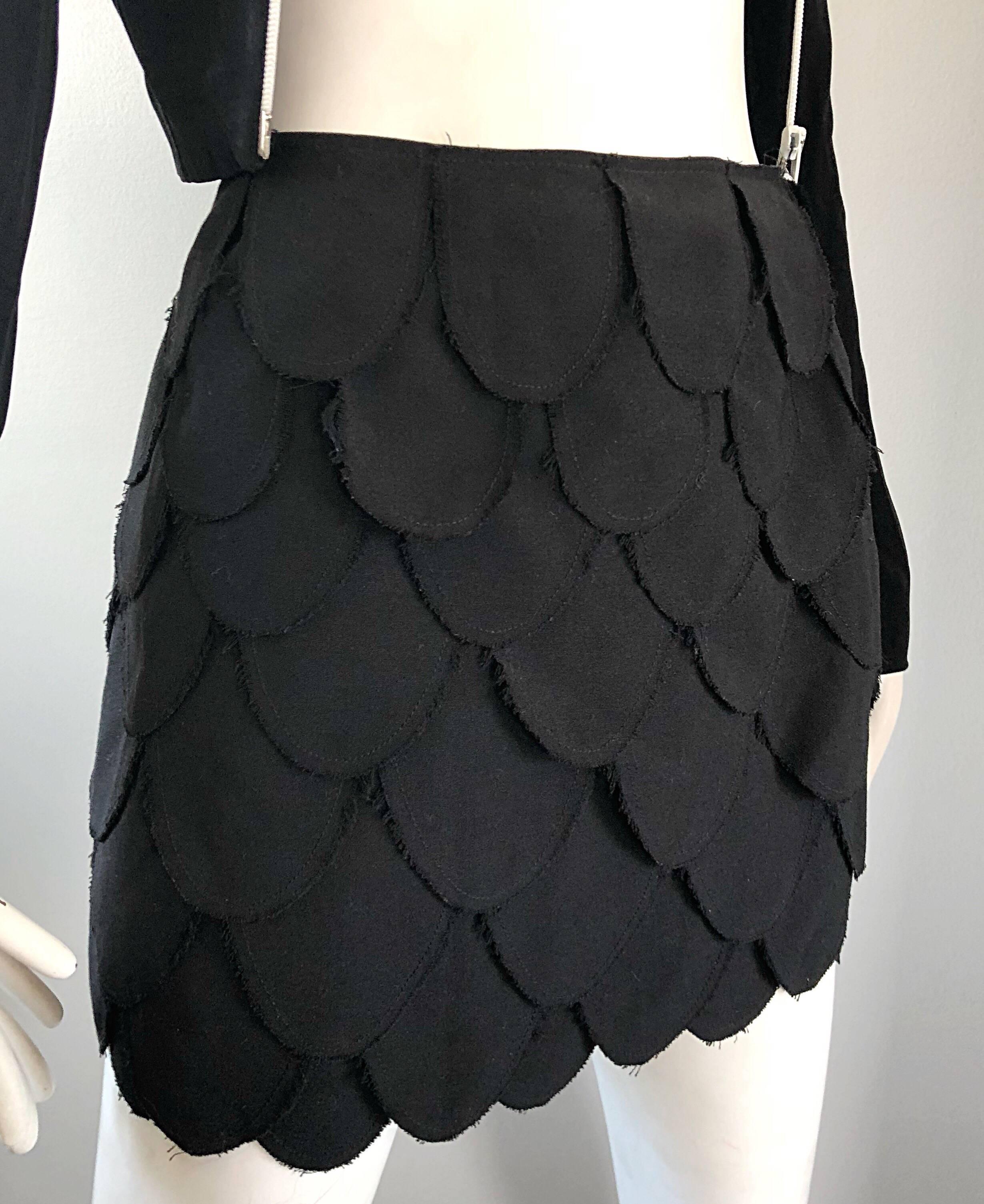 Moschino Dark Gray Wool Mini Pencil Skirt Size 4