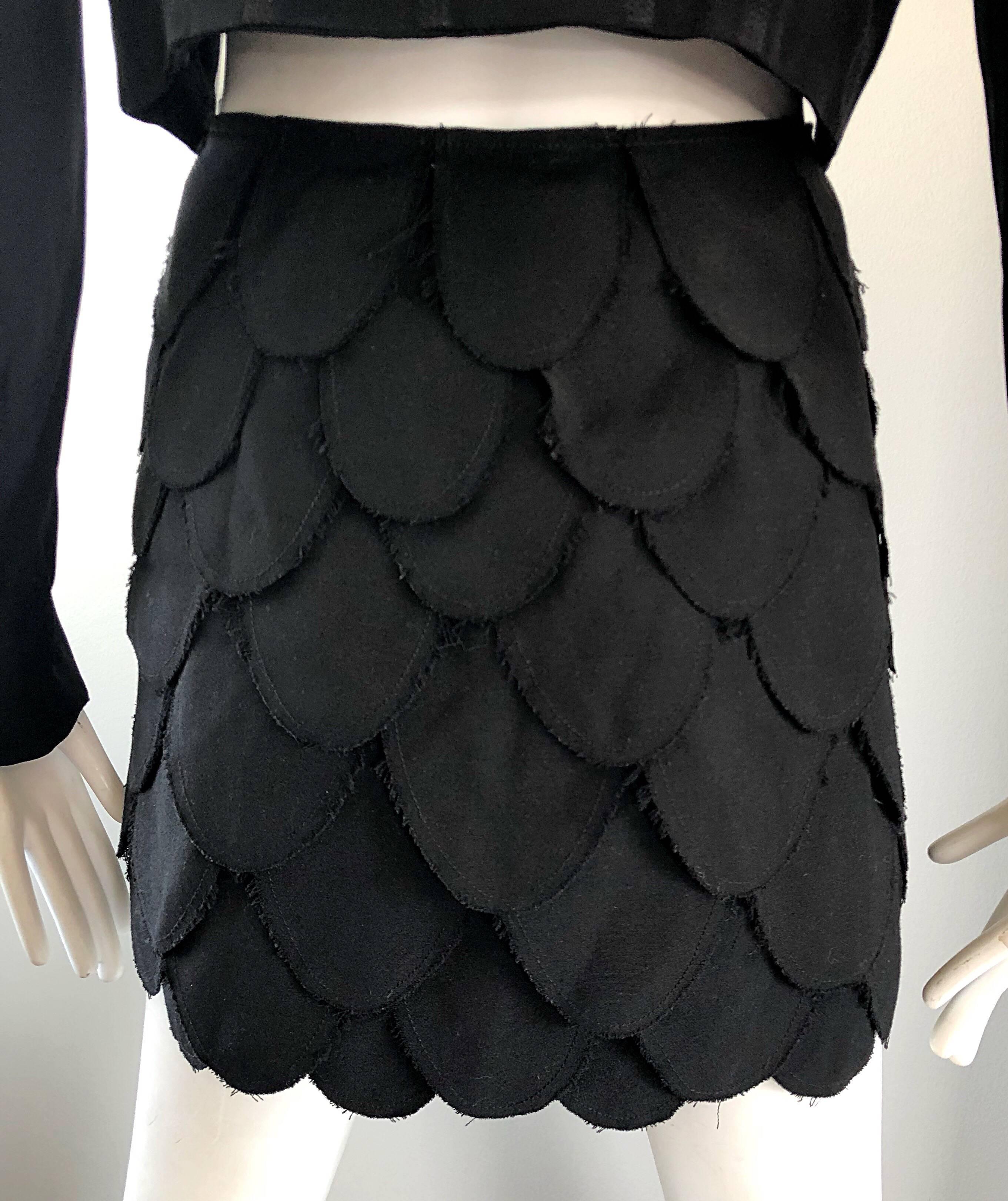 Moschino Dark Gray Wool Mini Pencil Skirt Size 4