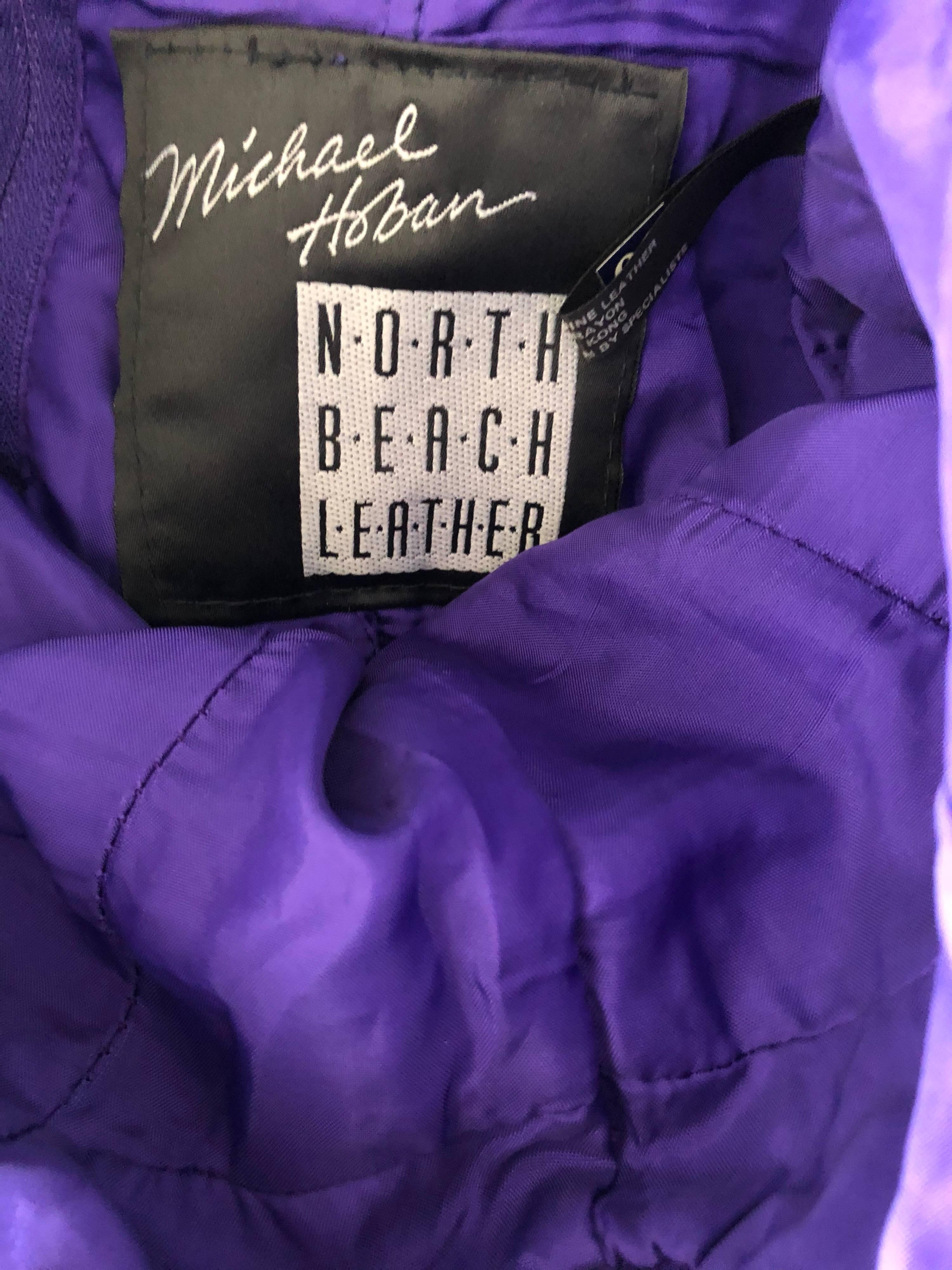 1990s North Beach Leather Michael Hoban Sexy Purple Suede Vintage Halter Dress For Sale 6