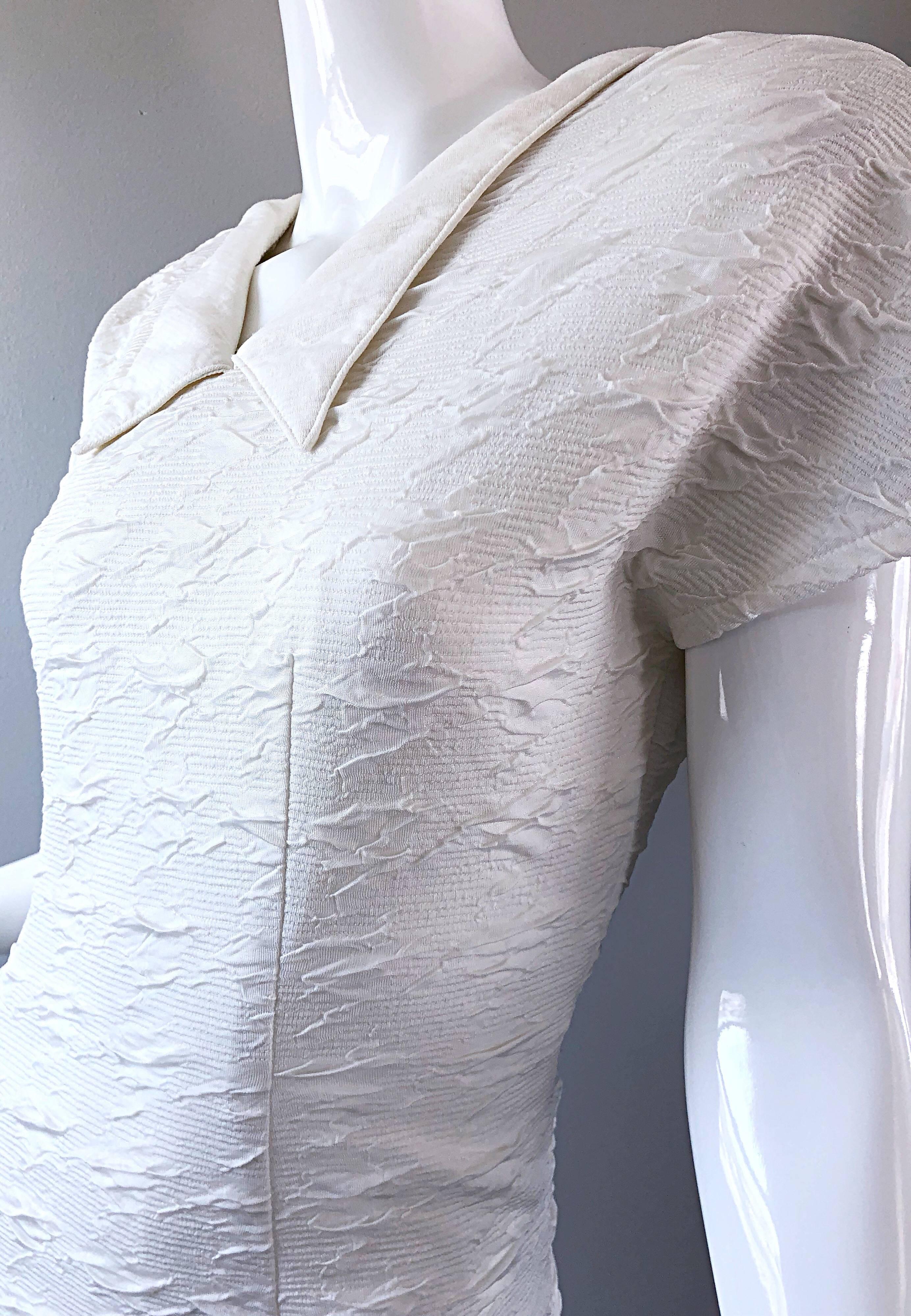 white avant garde dress