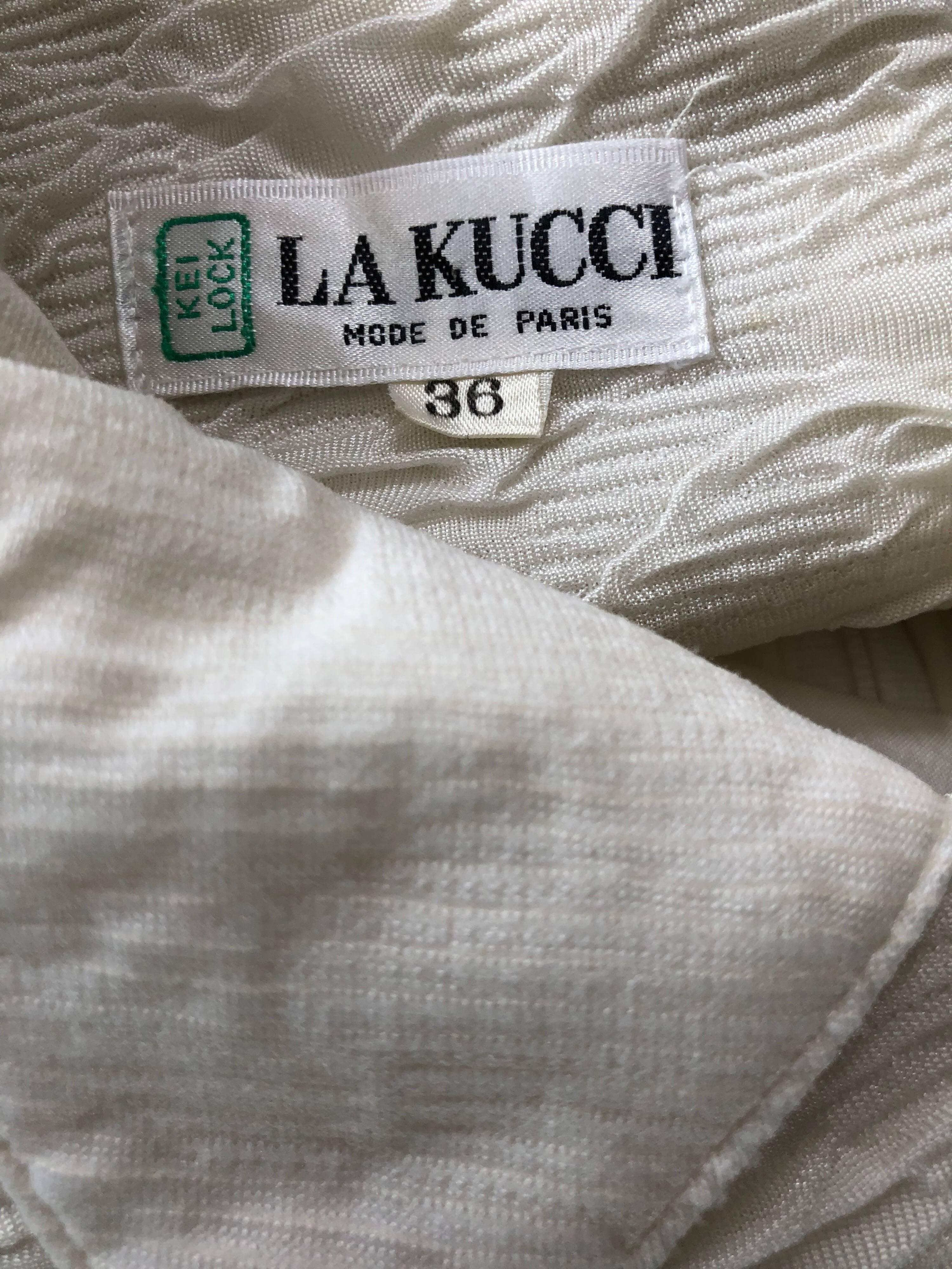 Sexy 1990s La Kucci White French Avant Garde Vintage 90s Bodycon Dress Size 38 8