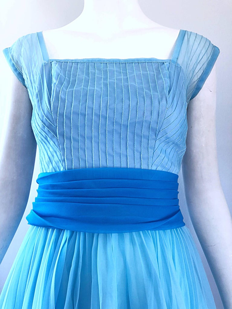1950s Fred Perlberg Beautiful Robins Egg Blue Fit n' Flare Vintage 50s Dress  For Sale at 1stDibs | robins egg blue dress