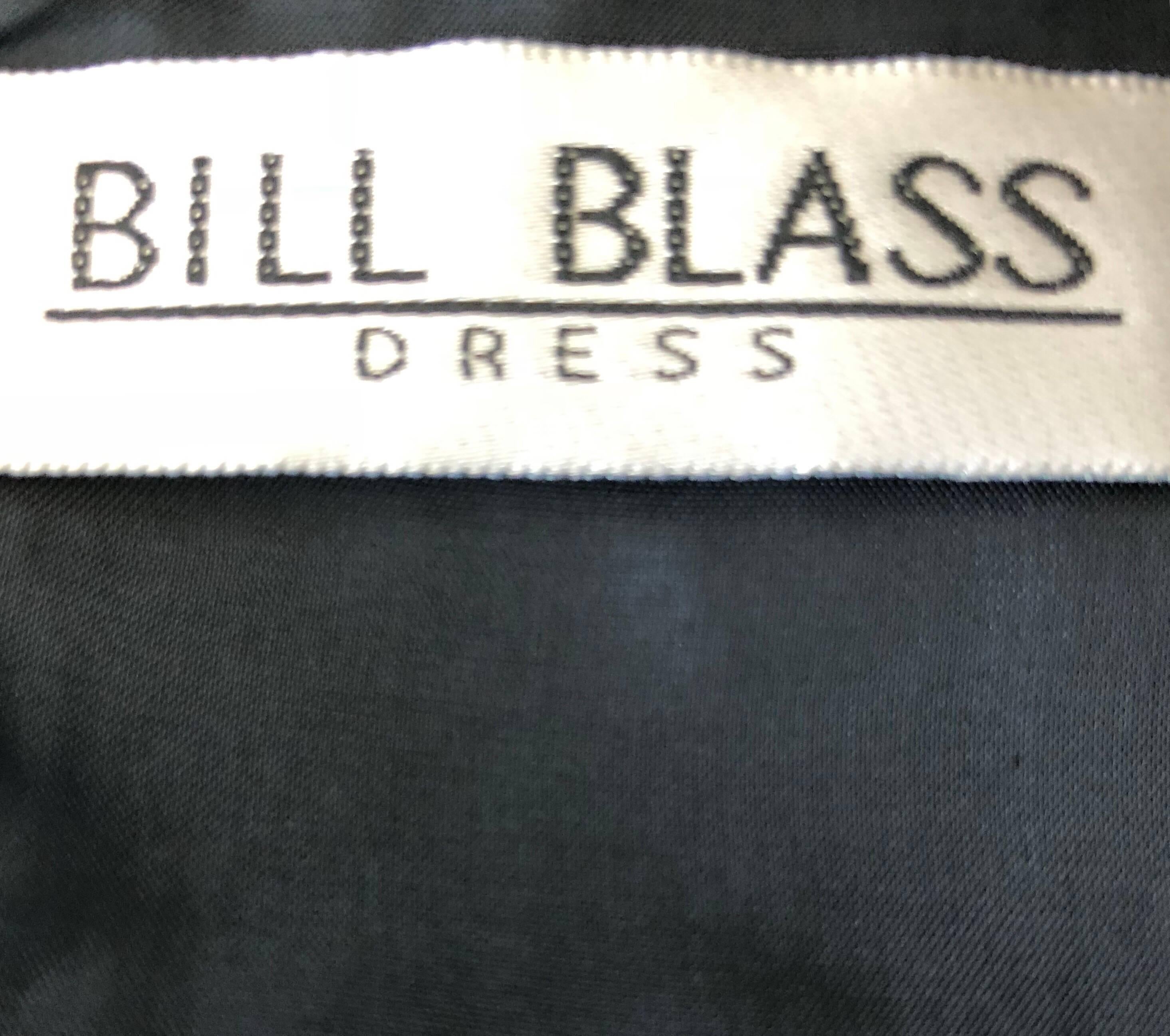 1990s Bill Blass Size 12 Black Crepe Keyhole Racerback Vintage 90s Dress For Sale 5
