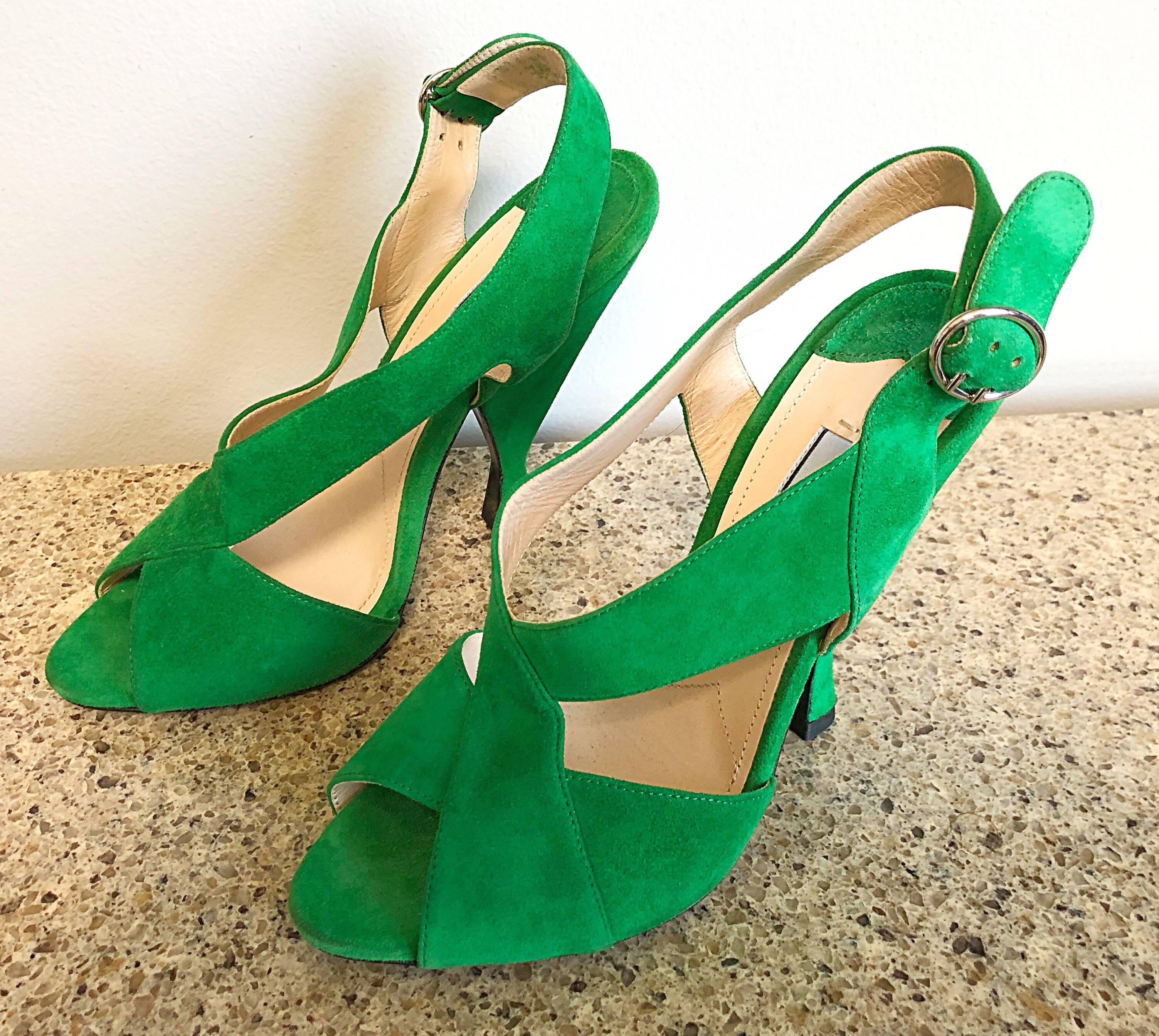 kelly green sandals