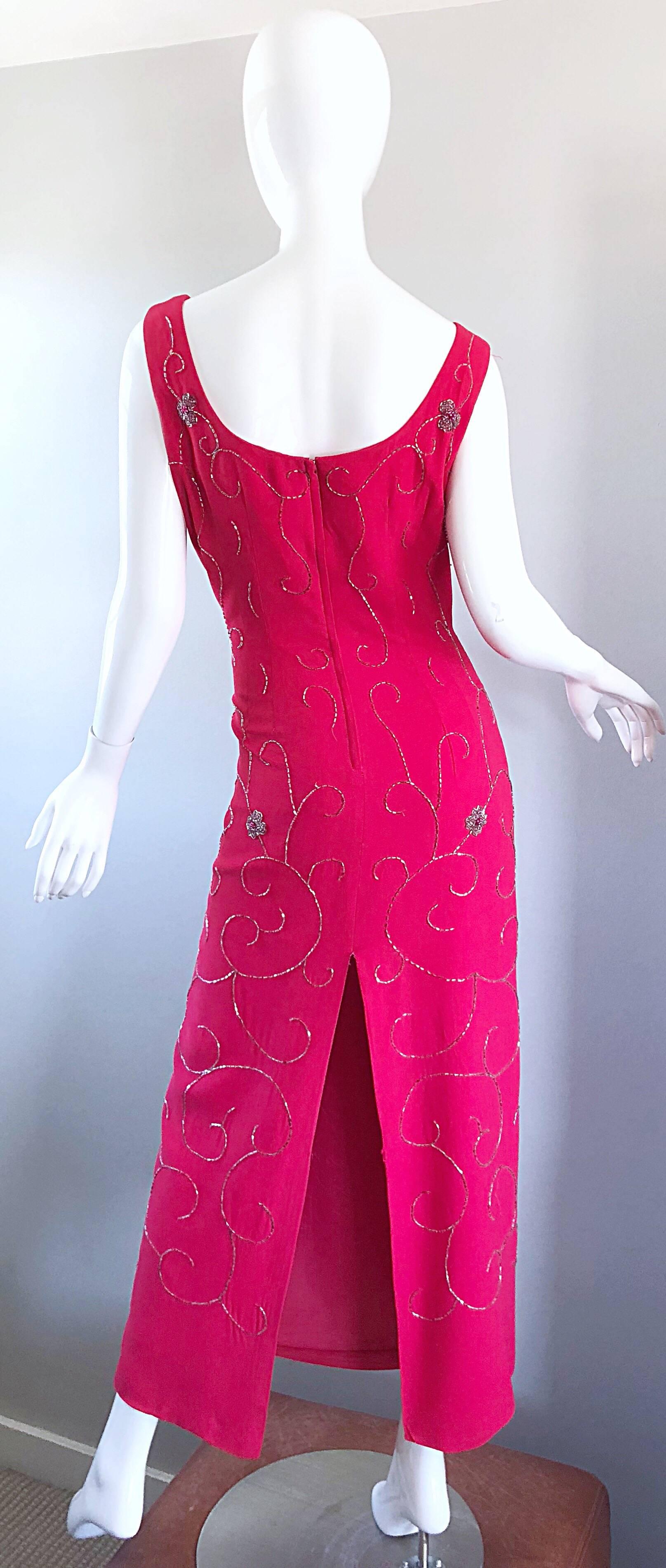 hot pink beaded dress