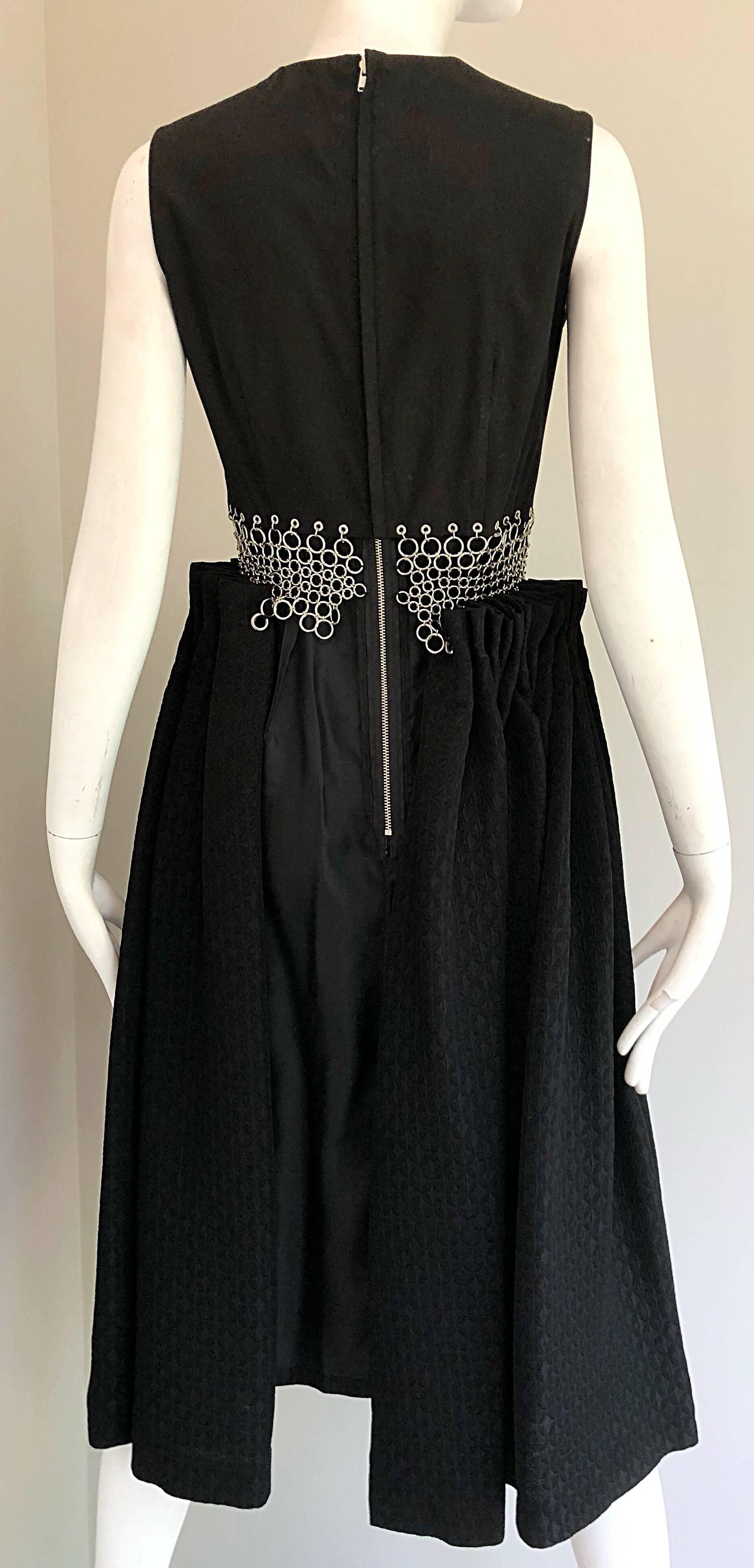 New Comme Des Garcons Noir Kei Ninomiya Black + Silver Grommets Cotton Dress For Sale 1