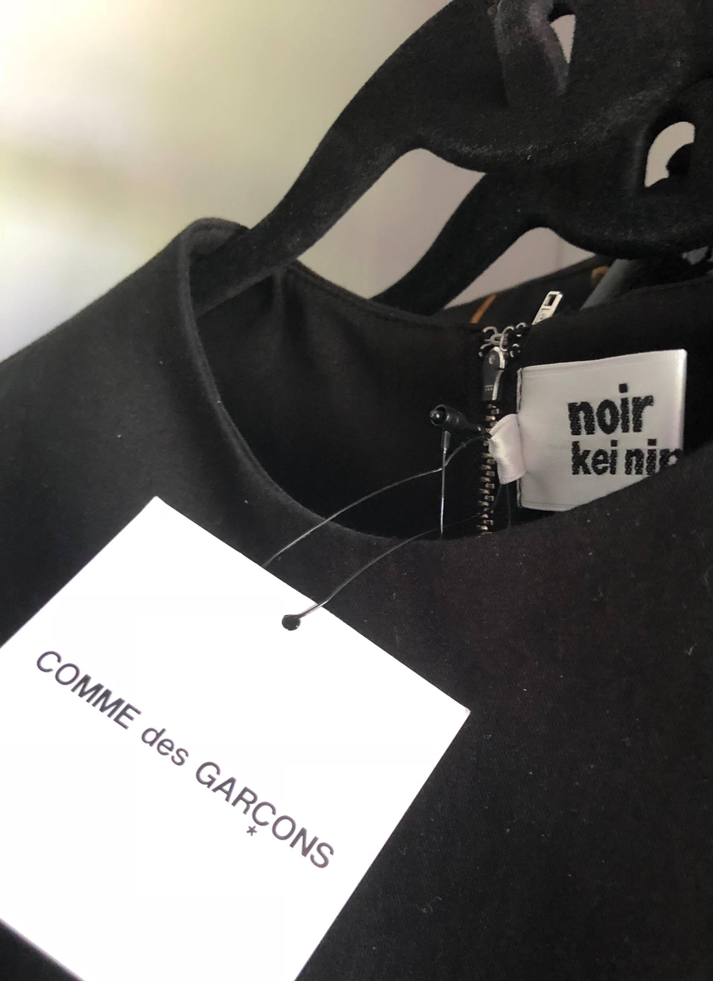 New Comme Des Garcons Noir Kei Ninomiya Black + Silver Grommets Cotton Dress For Sale 3