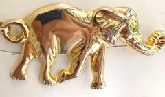 Amazing 1990s Gold Metal Elephant Novelty Vintage 90s Chain Bold Belt / Neclace