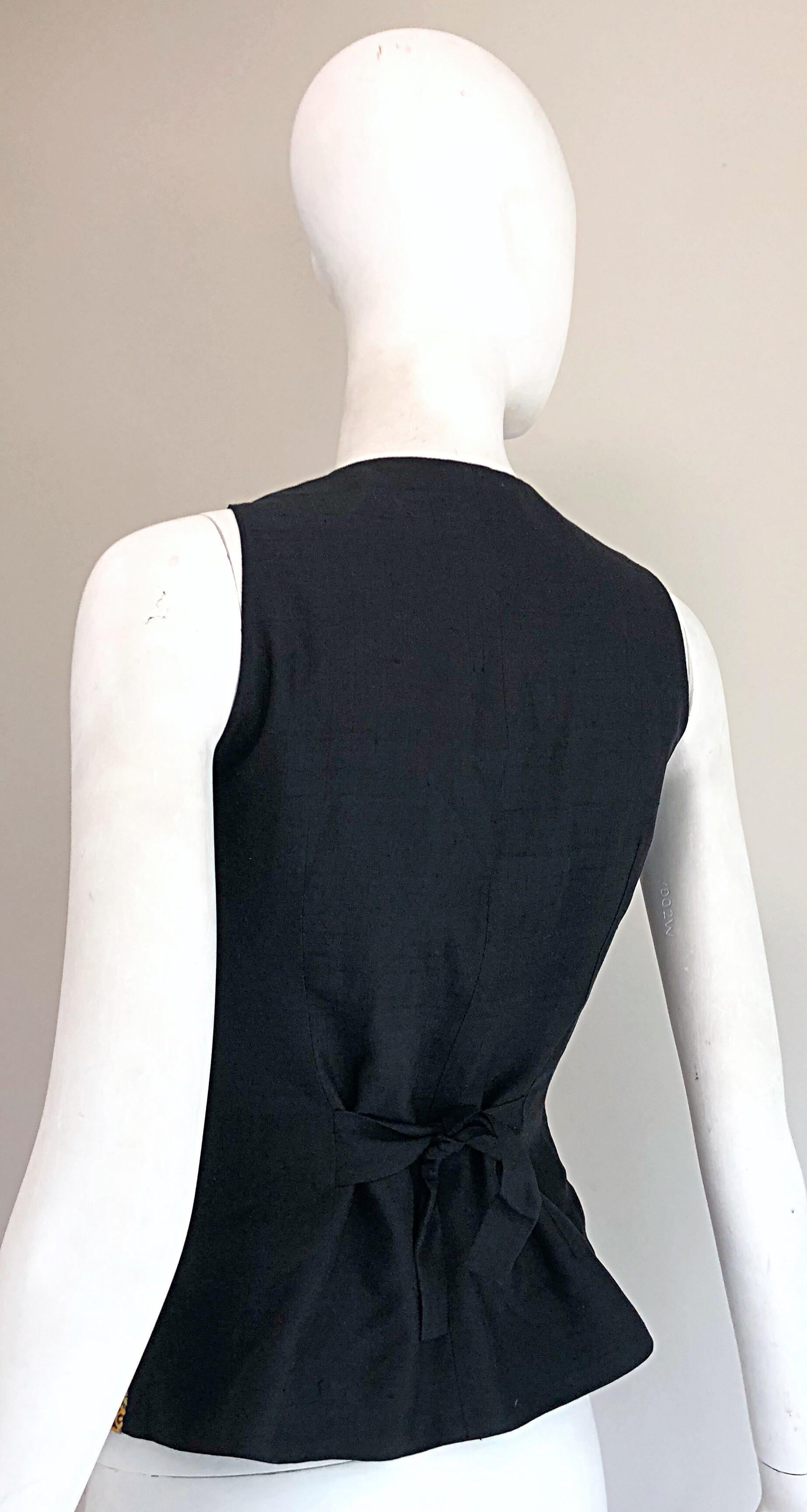 1990er Todd Oldham Schmetterling + Blumen bestickte Vintage 90er Weste im Angebot 8