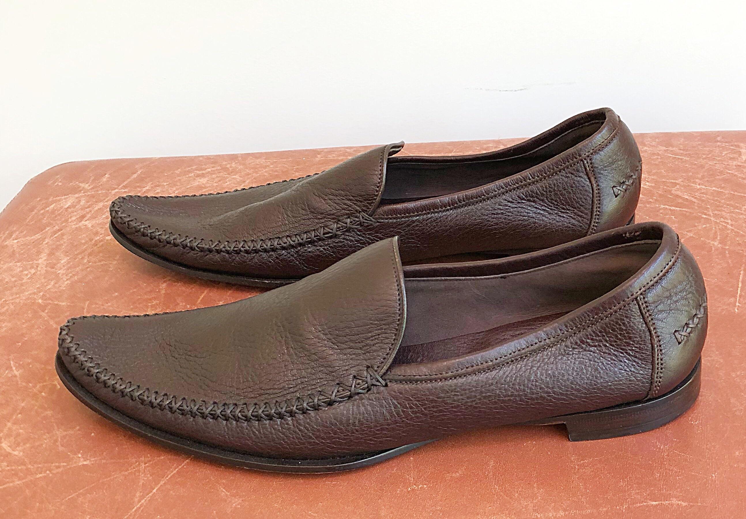 Black Bottega Veneta Size 38.5 / 8 - 8.5 Chocolate Brown Women's Flats Loafers Shoes For Sale