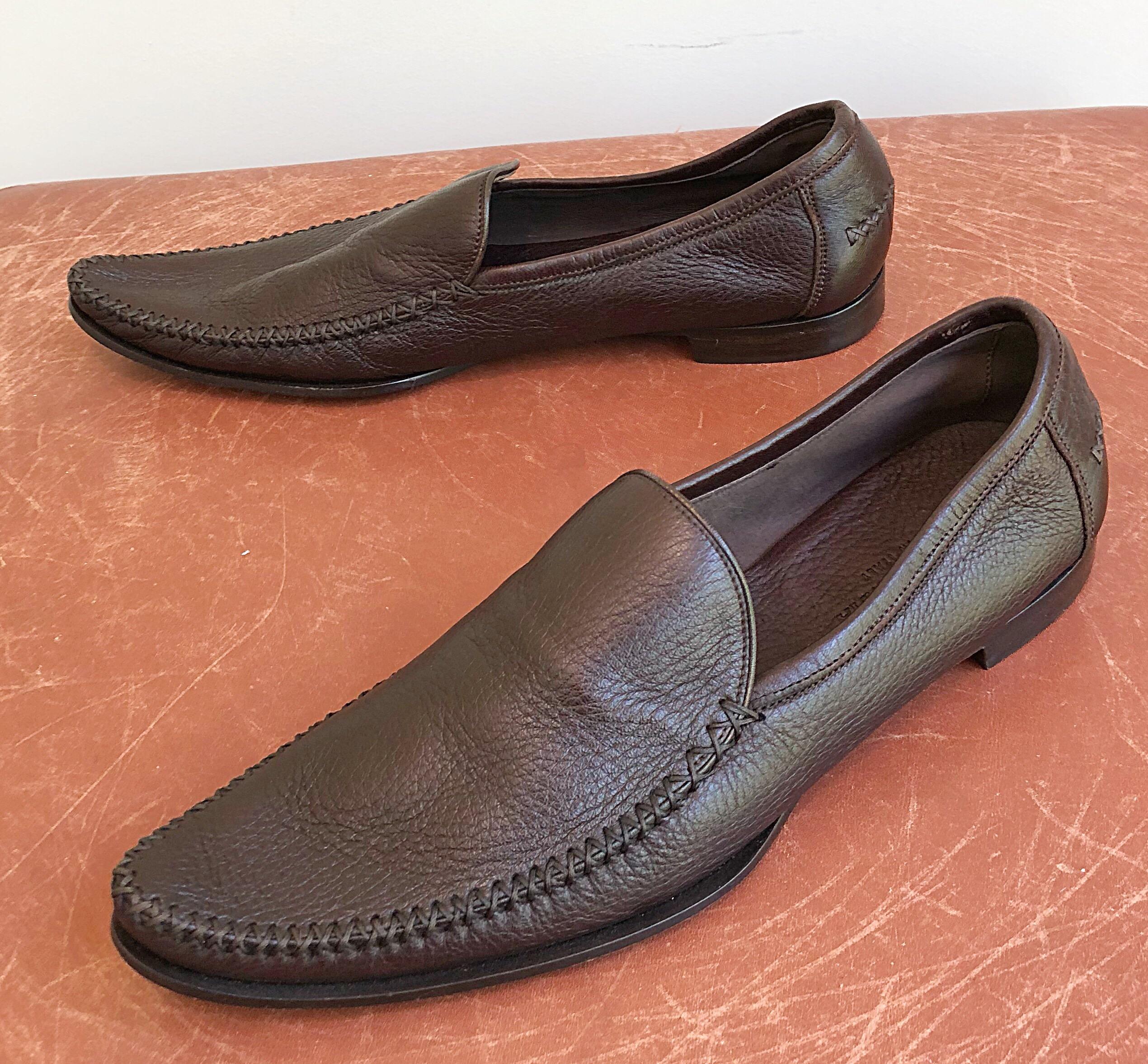 Bottega Veneta Size 38.5 / 8 - 8.5 Chocolate Brown Women's Flats Loafers Shoes In Excellent Condition For Sale In San Diego, CA