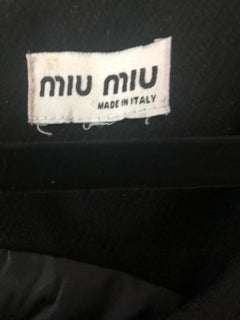 1990s Miu Miu Black Virgin Wool Sequin Beaded Vintage 90s Mini Dress