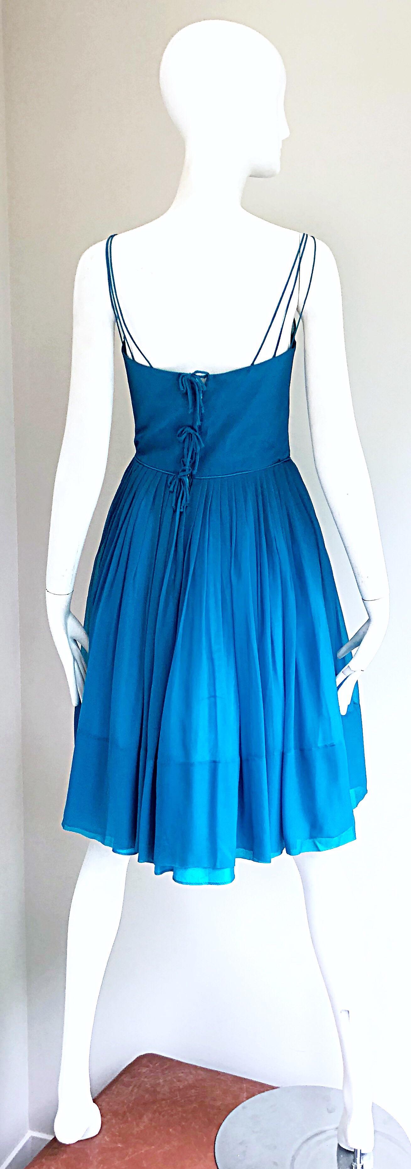 turquoise 50s dress
