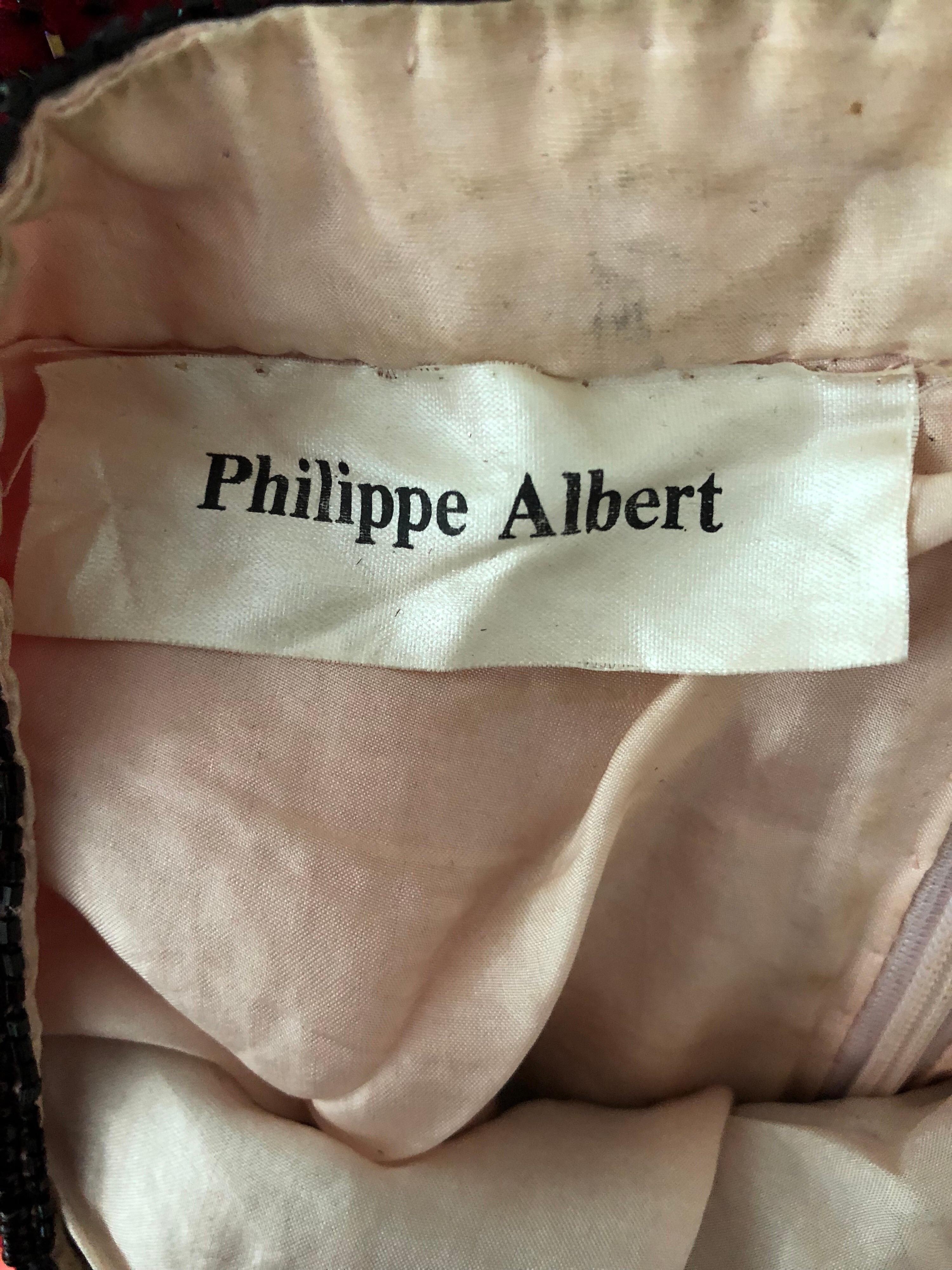 1980s Philippe Albert Pop Art Lichtenstein Sequined Beaded Vintage 80s Dress For Sale 6