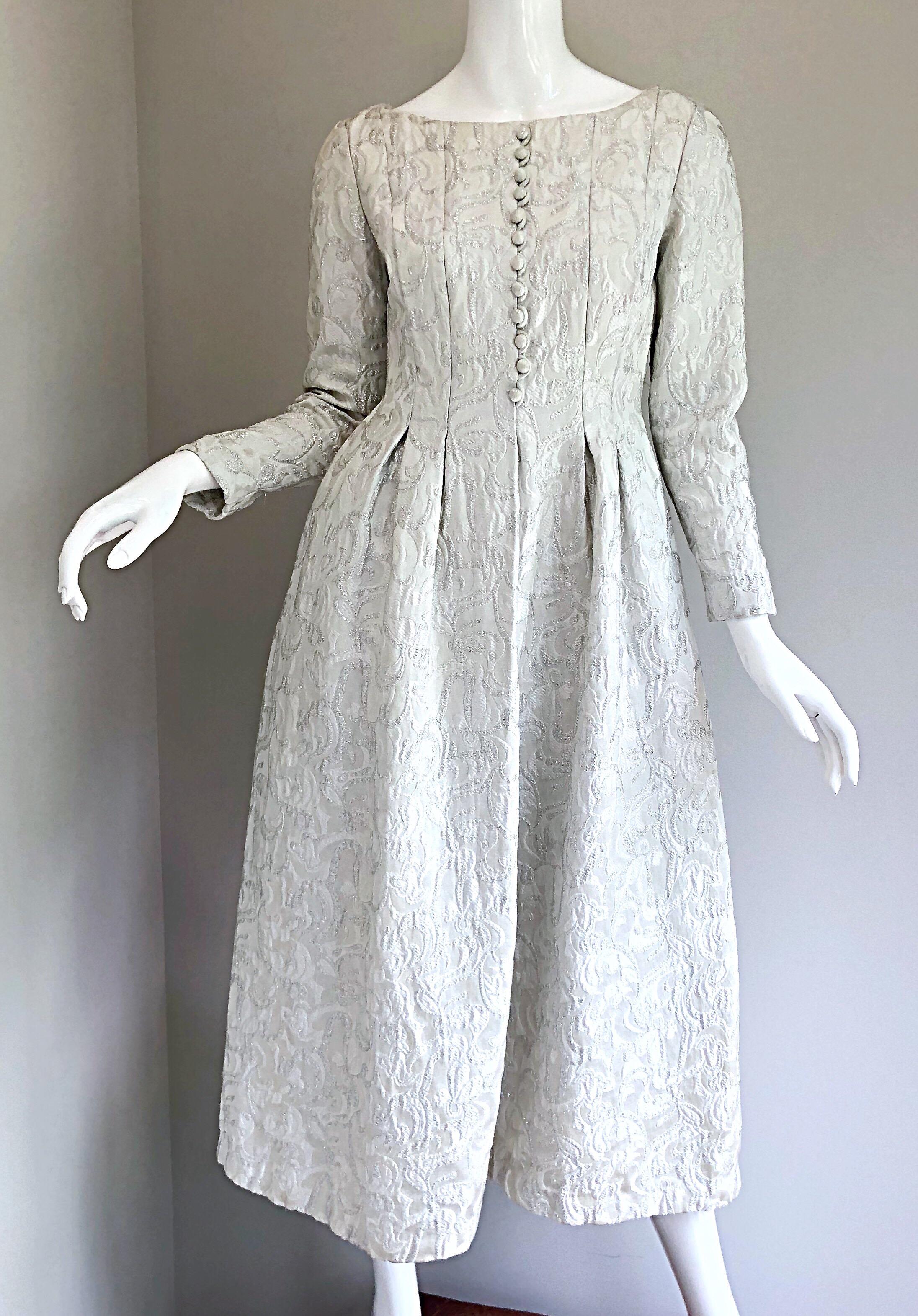 brocade white dress
