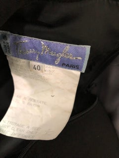 Iconic Vintage Thierry Mugler 80s Bondage Inspired Cut - Out Black 1980s Dress