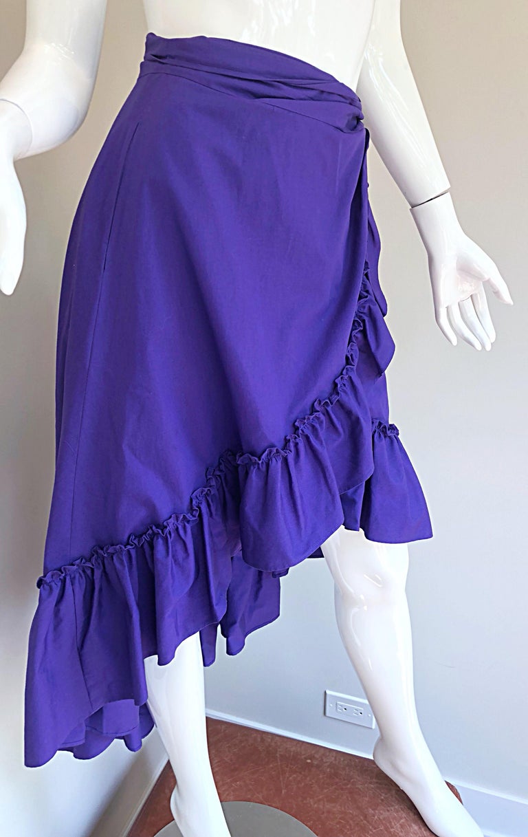 Vintage Emmanuelle Khanh Incredible Purple Cotton Hi - Lo Flamenco Wrap ...