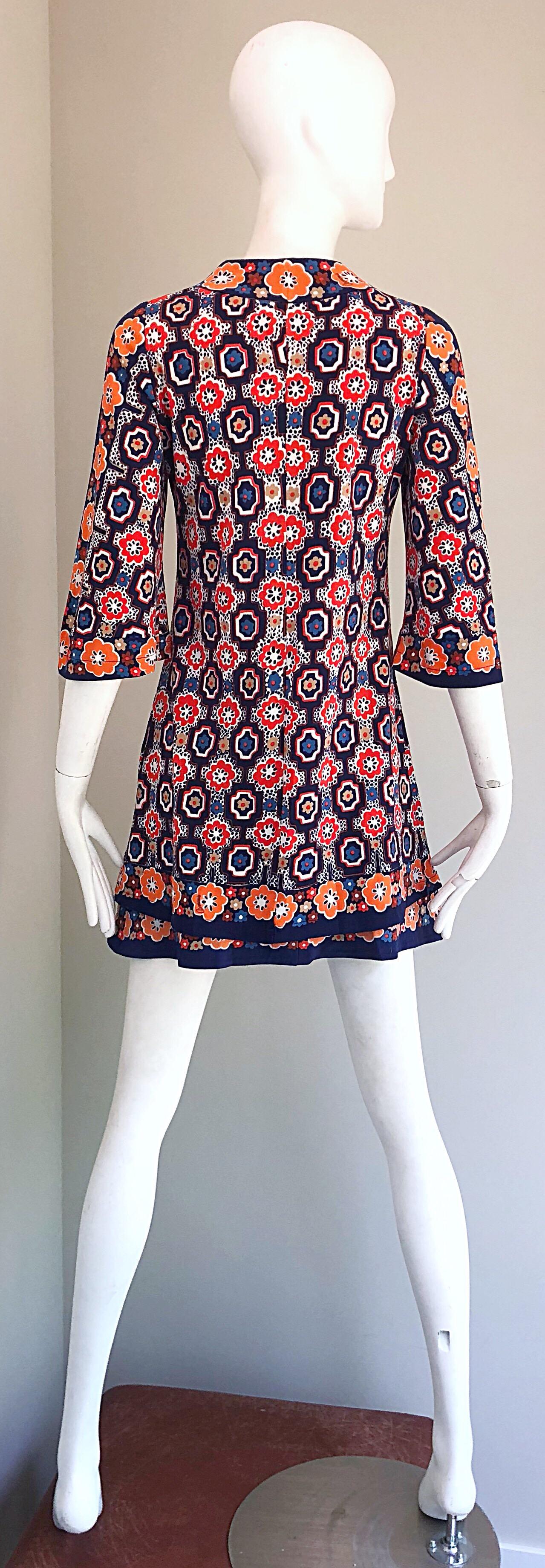 1960s Armonia Italian Jersey Bell Sleeve Vintage 60s Mod Tunic + Mini Skirt 7