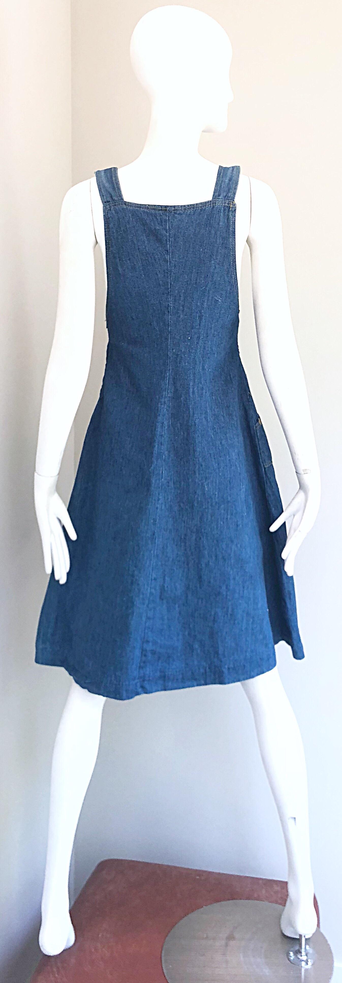 blue jean overall dress