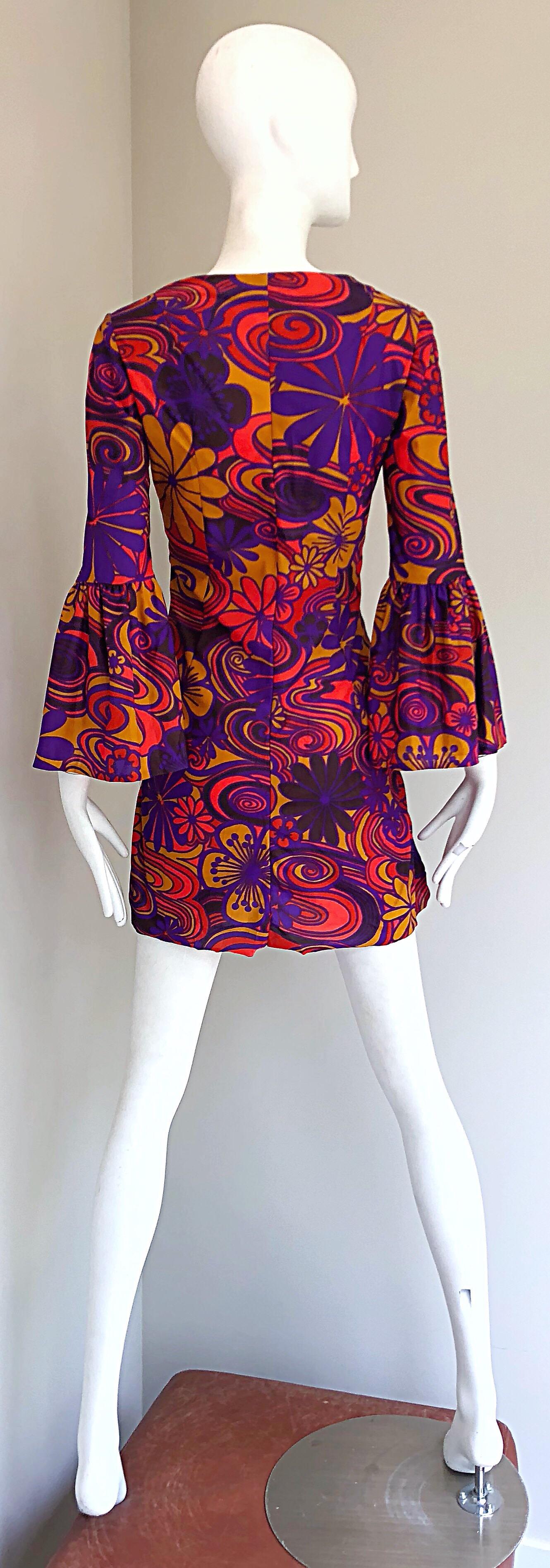 purple 70s dress