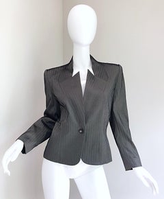 Vintage Givenchy Couture by Alexander McQueen Black and White Herringbone Jacket