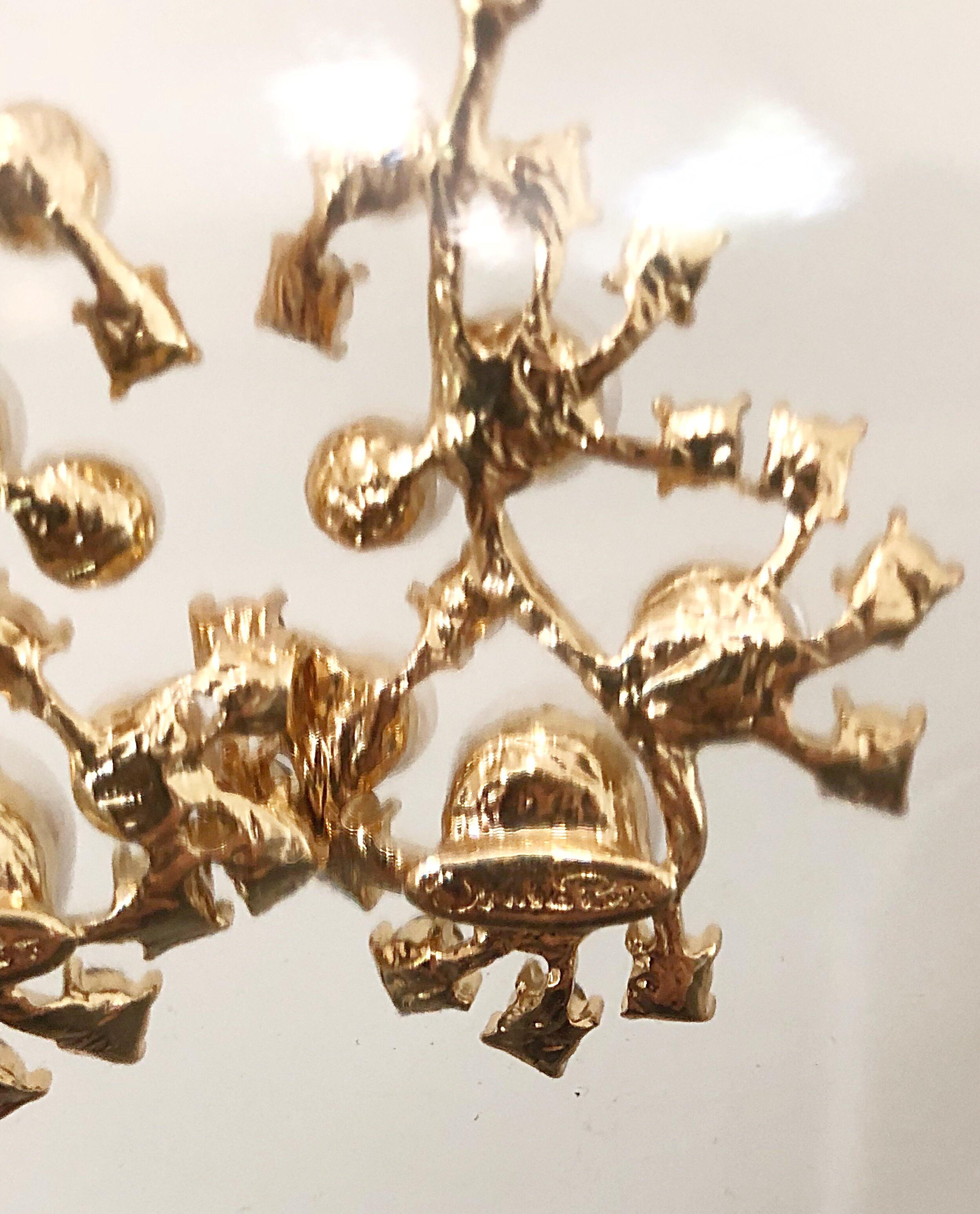 Oscar de la Renta, magnifiques boucles d'oreilles chandelier vintage en perles et strass, neuves en vente 1