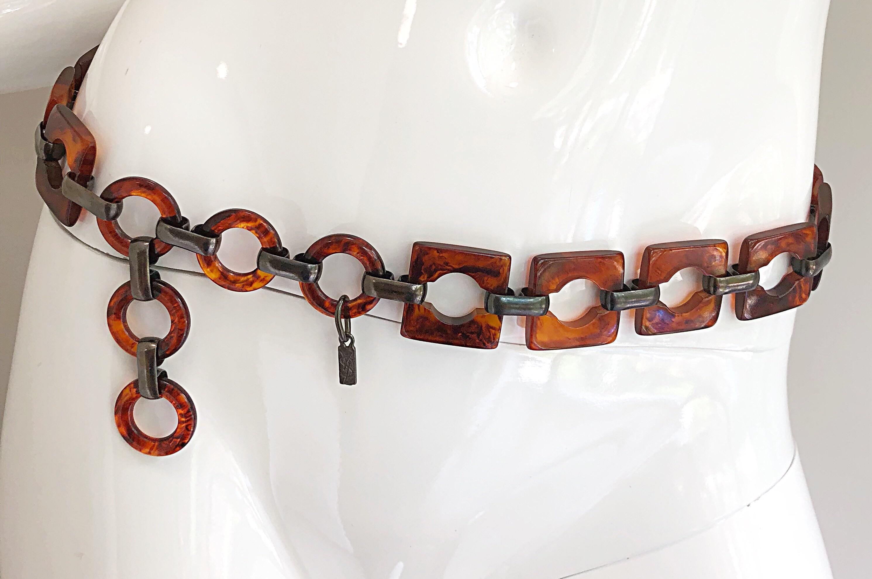 Vintage Yves Saint Laurent 1970s Tortoise Shell 70s YSL Belt or Necklace 4