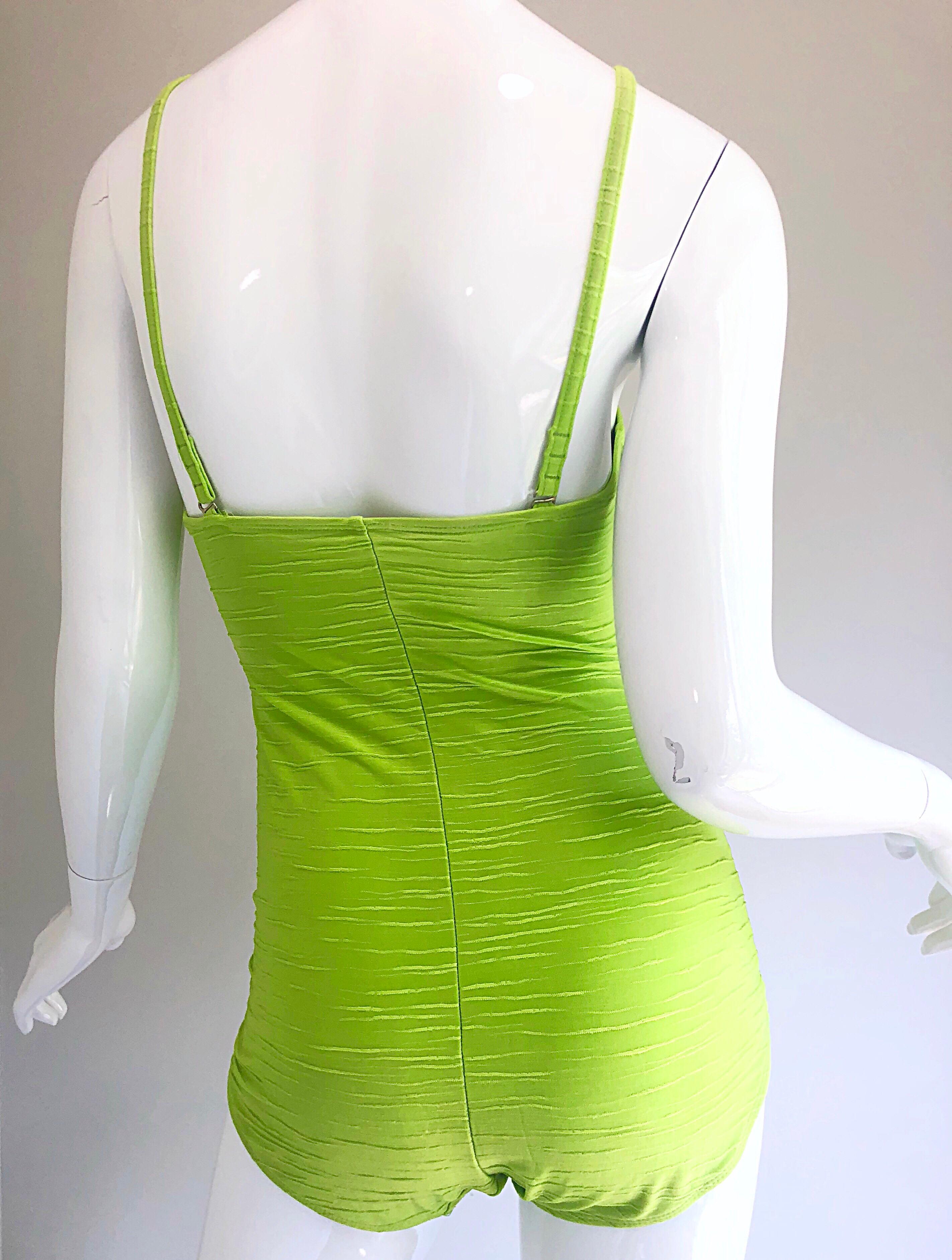 lime green one piece swimsuit