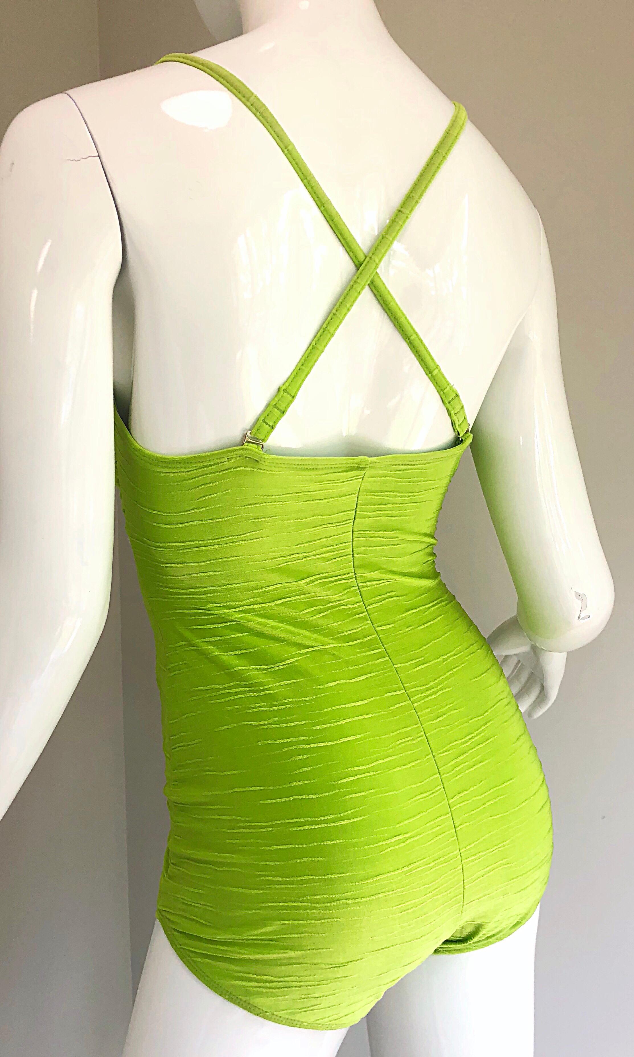 lime green bathing suit