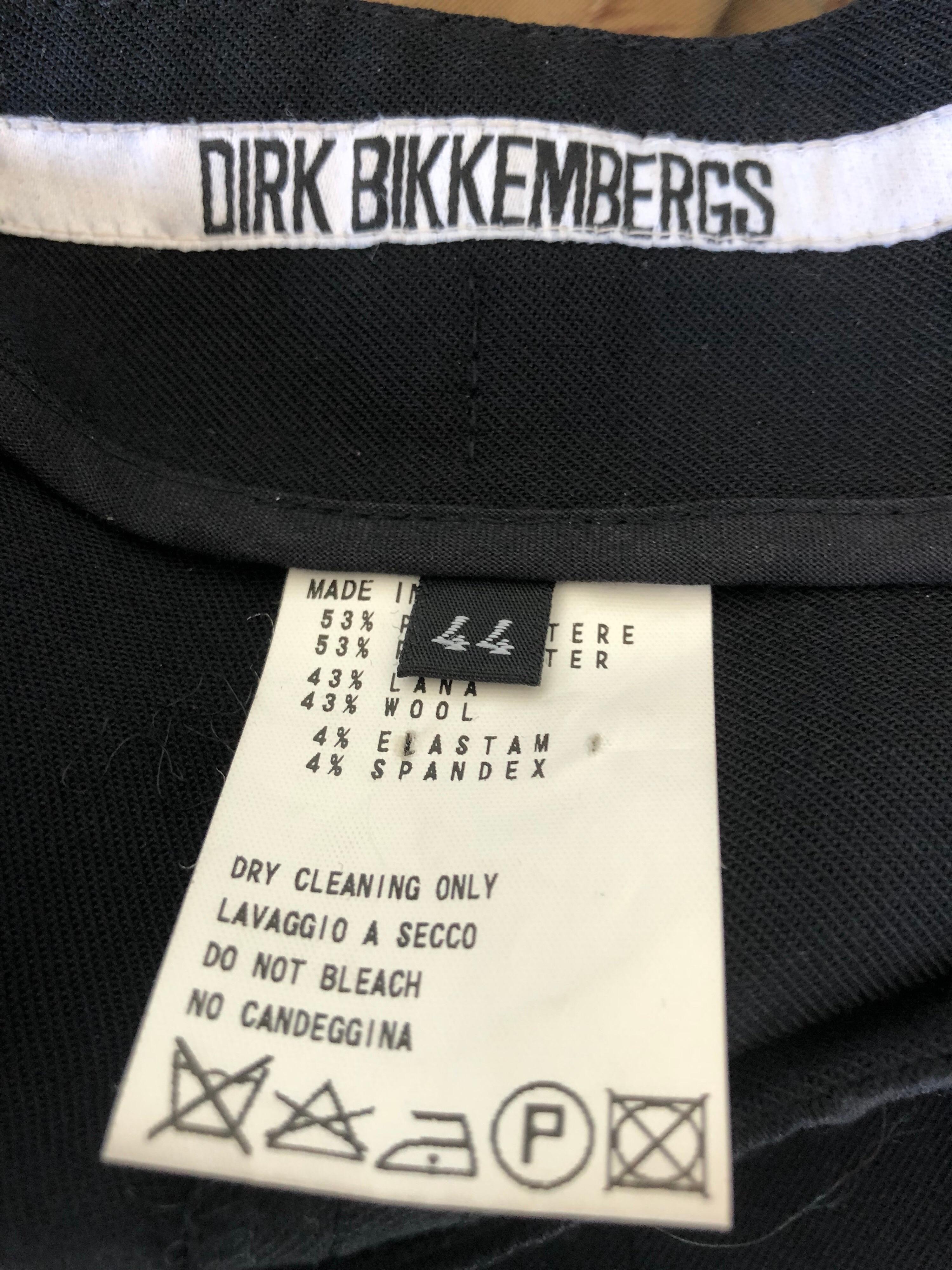 Dirk Bikkembergs Size 44 Rare Zip Up Black Wool Blend High Waisted Trousers For Sale 4