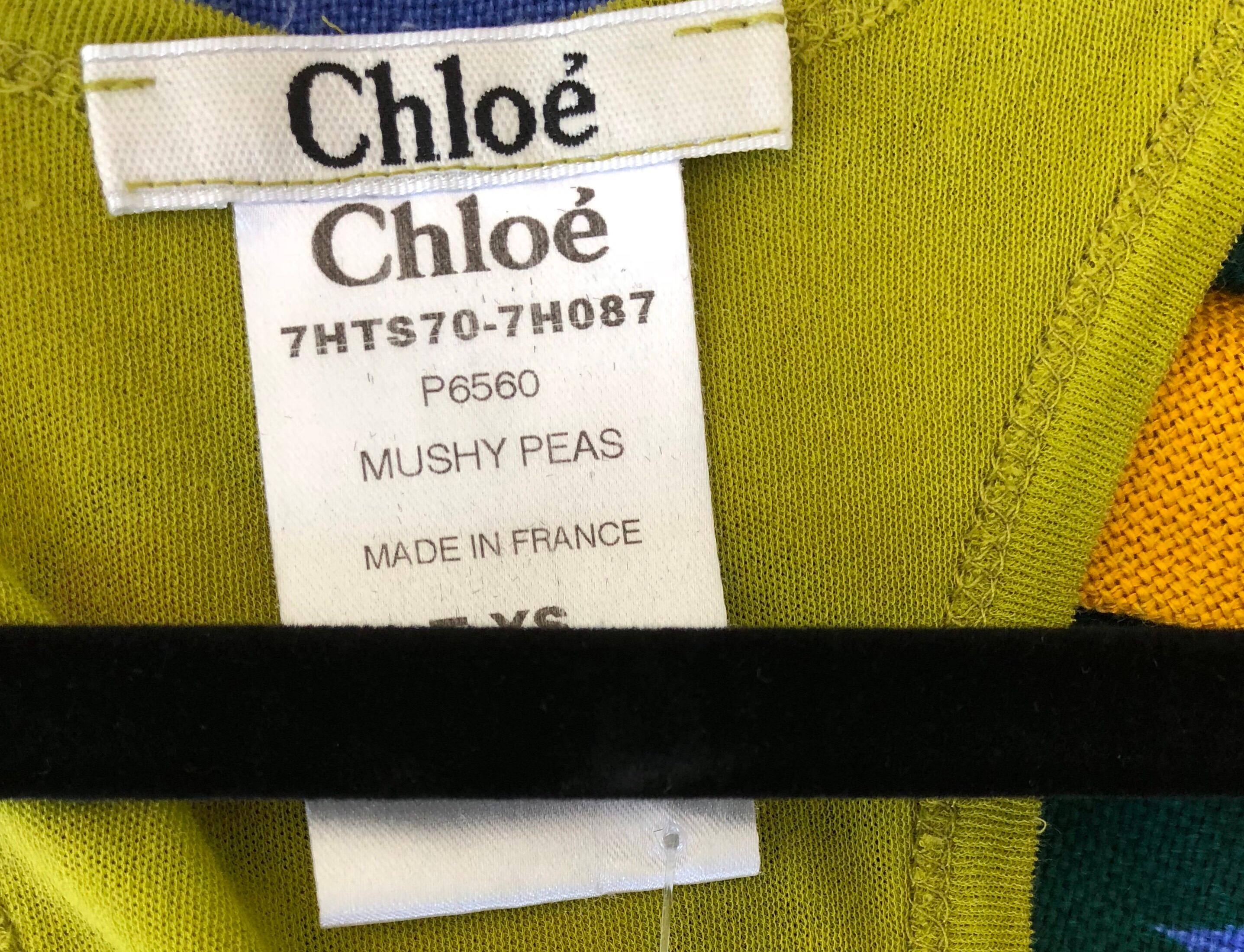 Chloé - Chemise débardeur sans manches chartreuse à dos de course Mushy Peas, automne 2007, état neuf en vente 6
