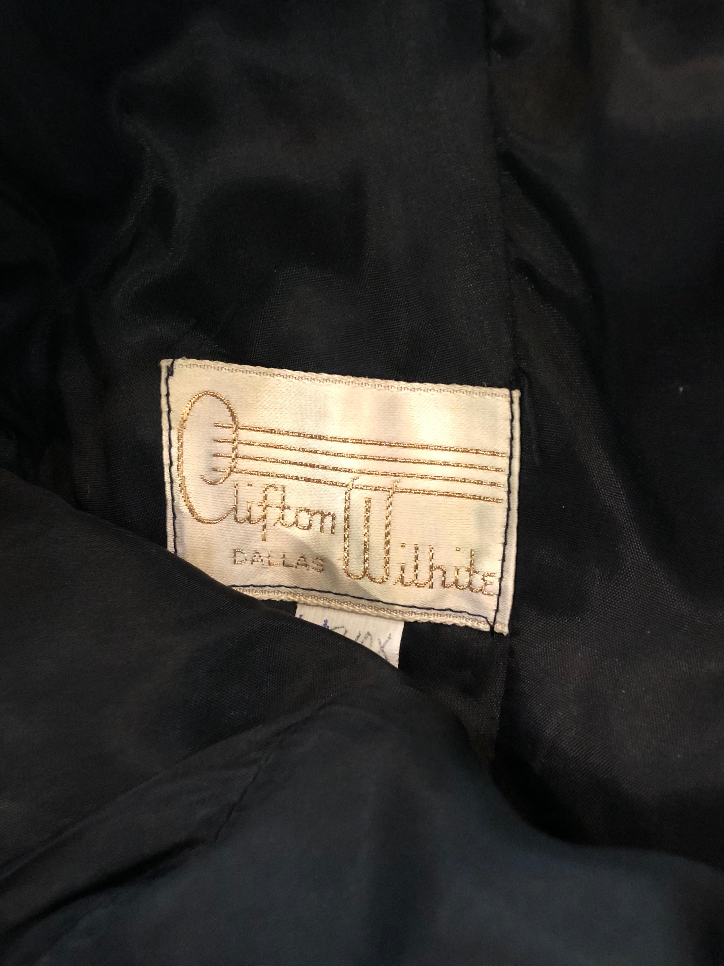 Splendido abito Clifton Wilhite Oro Argento Nero Broccato di Seta Vintage anni 60 in vendita 10