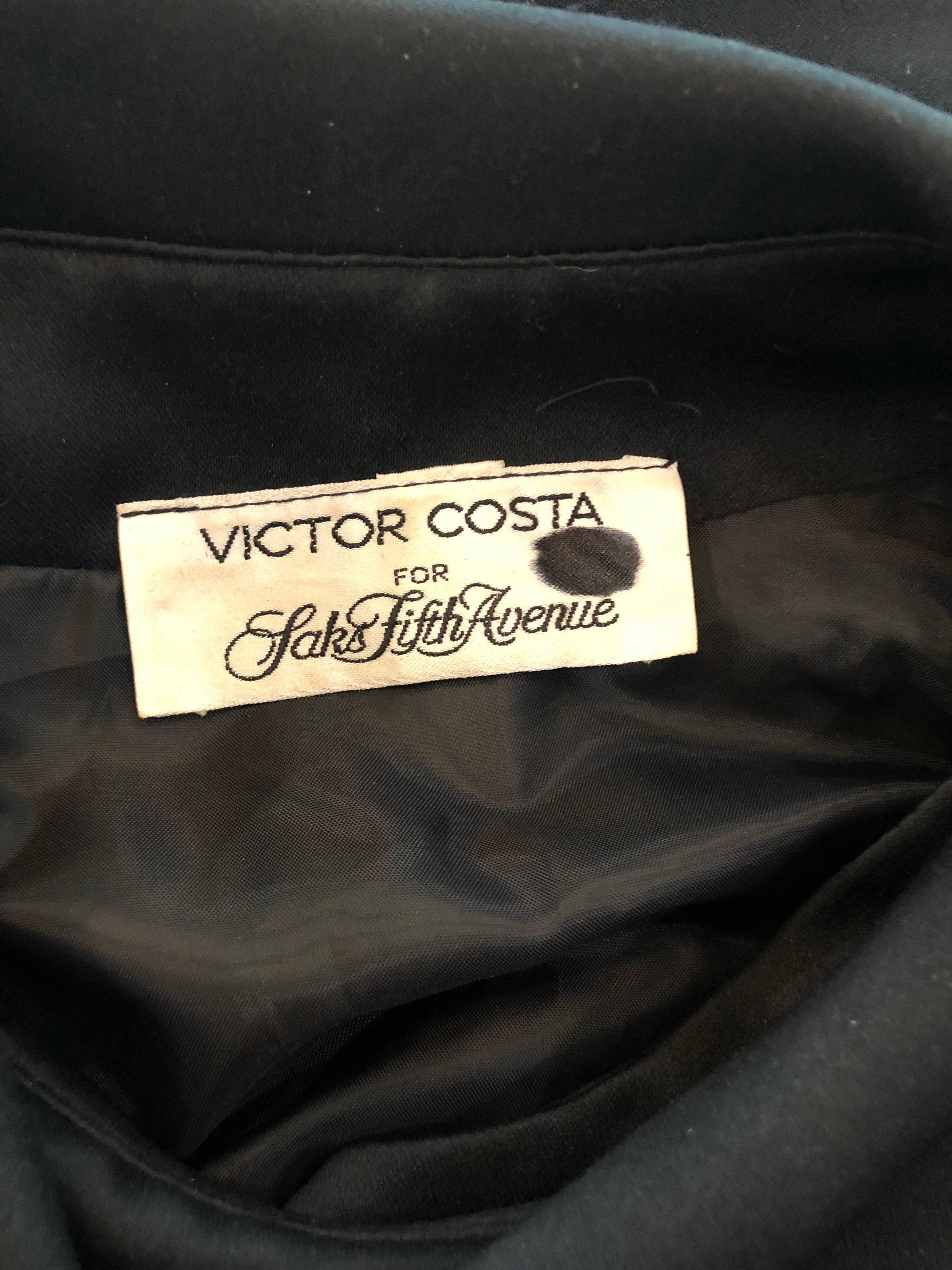 Vintage Victor Costa Size 12 Black Avant Garde Rhinestone Cocktail ...