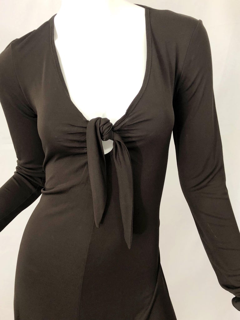 Michael Kors Collection Size 6 / 8 Brown Long Sleeve Keyhole Jersey Dress  For Sale at 1stDibs | michael kors black dress long sleeve, long sleeve  keyhole dress, brown jersey dresses