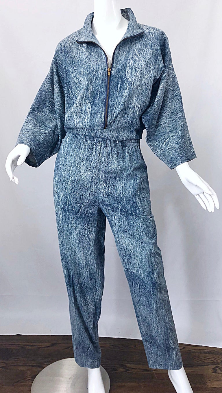 Avant Garde 1980s Acid Wash Lightweight Denim Blue Jean Vintage 80s ...