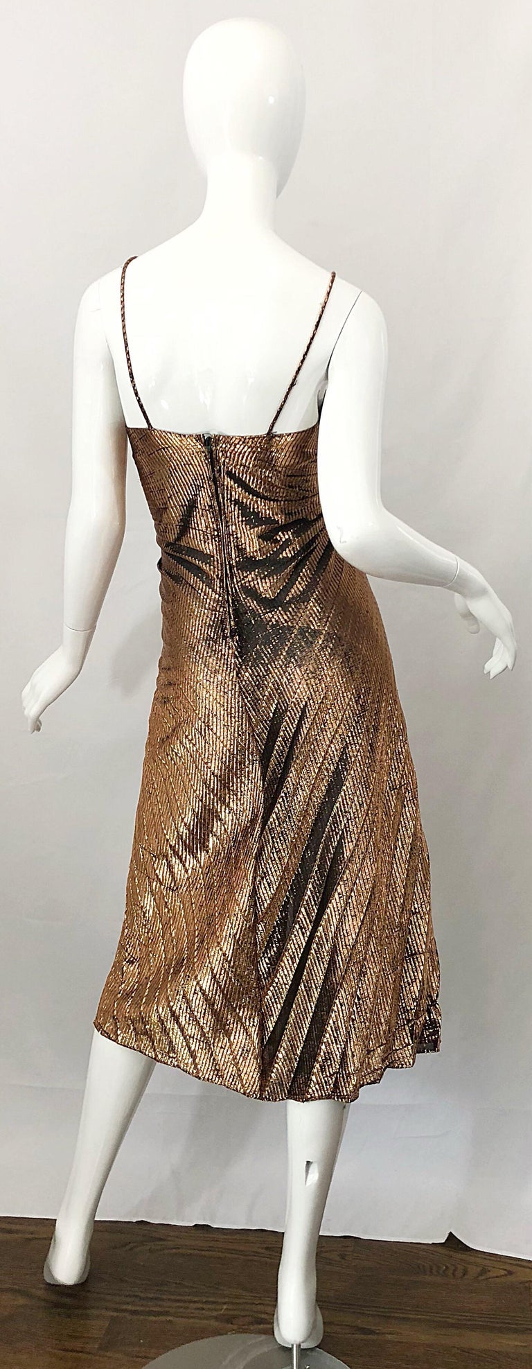 1970s Samir Sexy Golden Bronze Pleated Disco Studio 54 Slinky Vintage 70s  Dress at 1stDibs | vintage disco dress, gold disco dress vintage, vintage 70s  disco dress