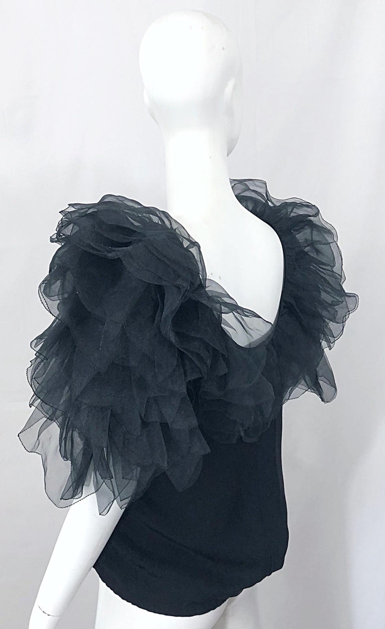 1980s Avant Garde Tarquin Ebker Black Silk Chiffon Flamenco Vintage ...